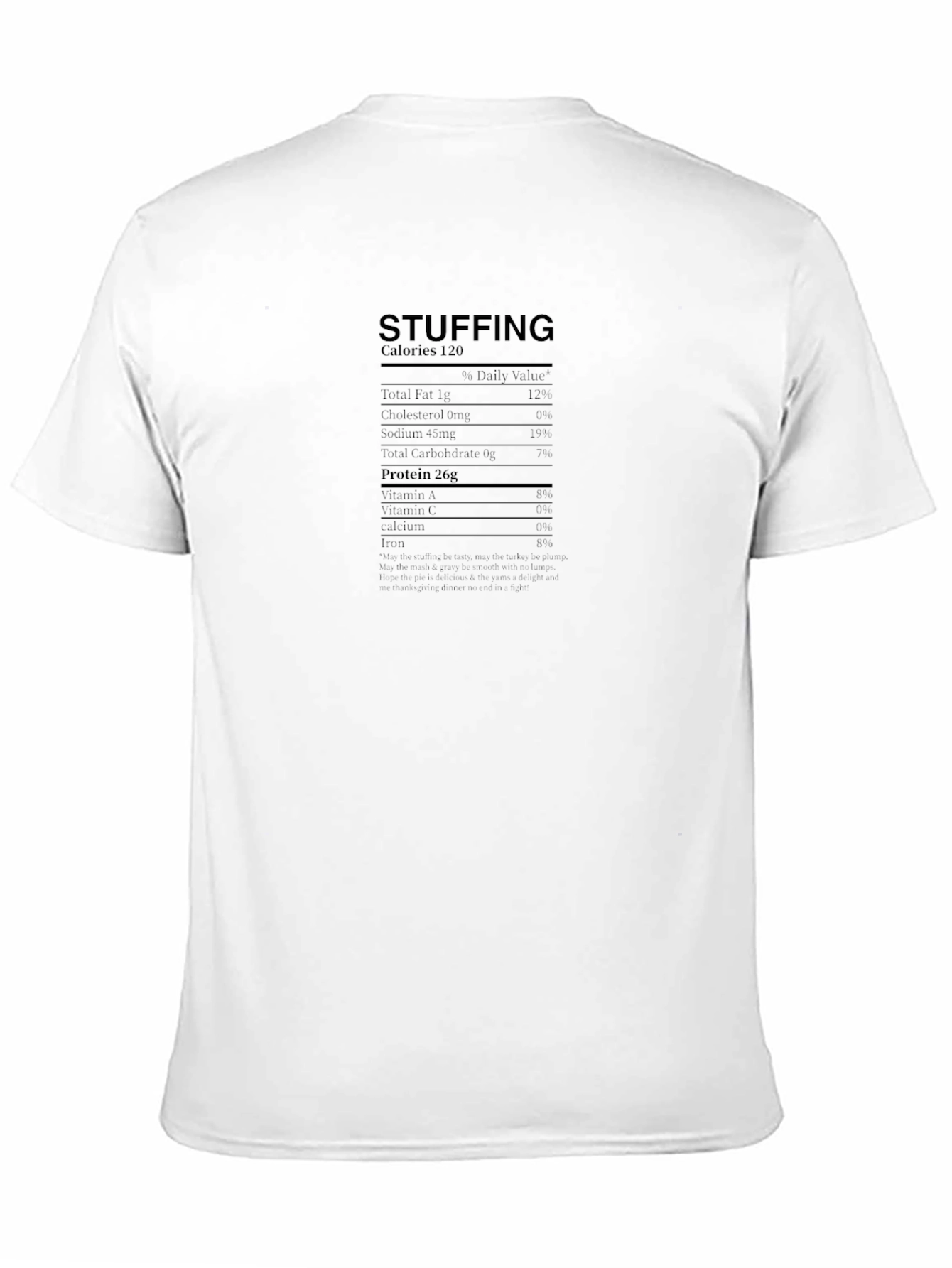 Stuffing Nutrition Facts Black T-Shirt