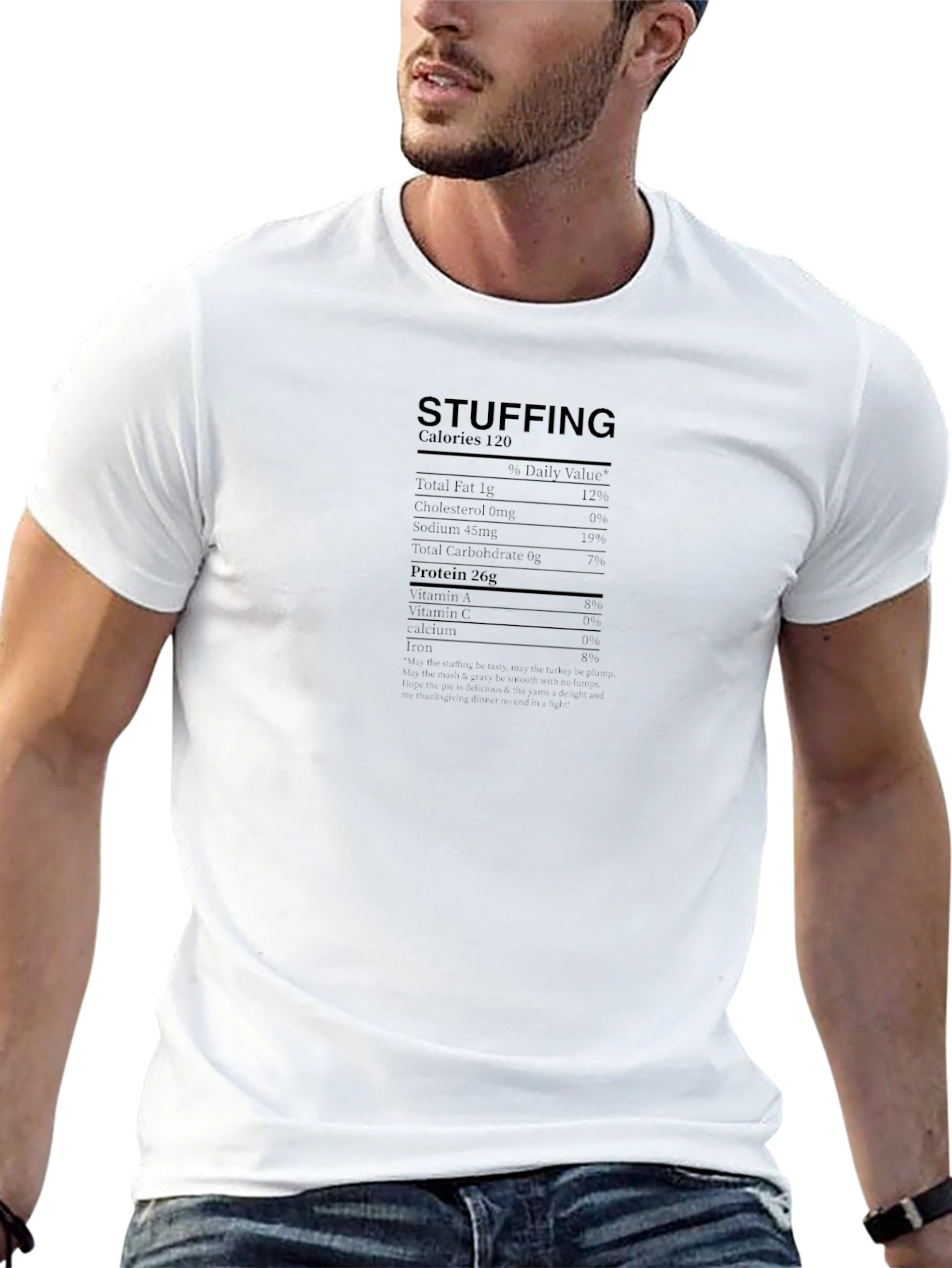 Stuffing Nutrition Facts Black T-Shirt