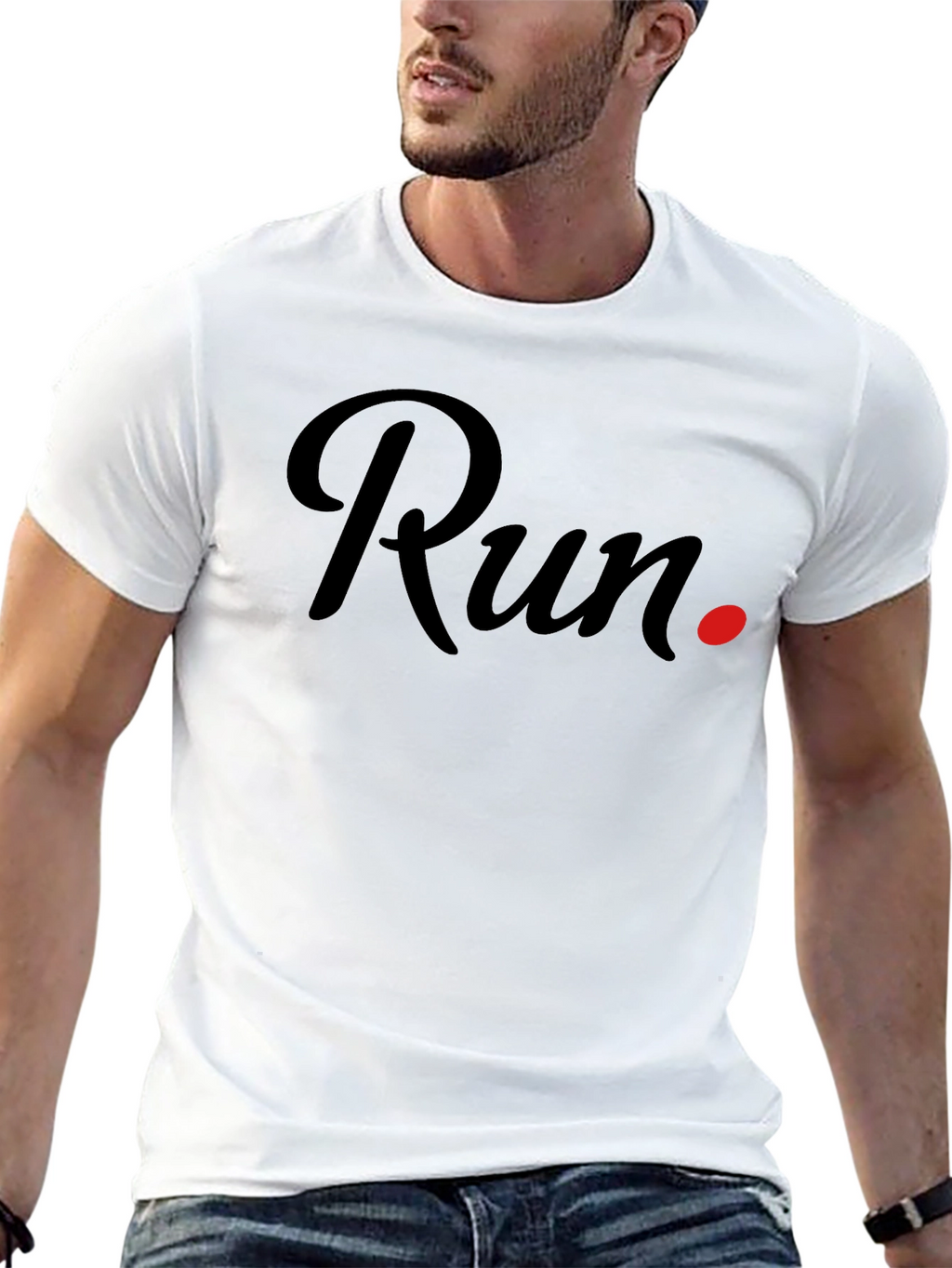 Run Graphic T-Shirt - Sporty Casual Tee