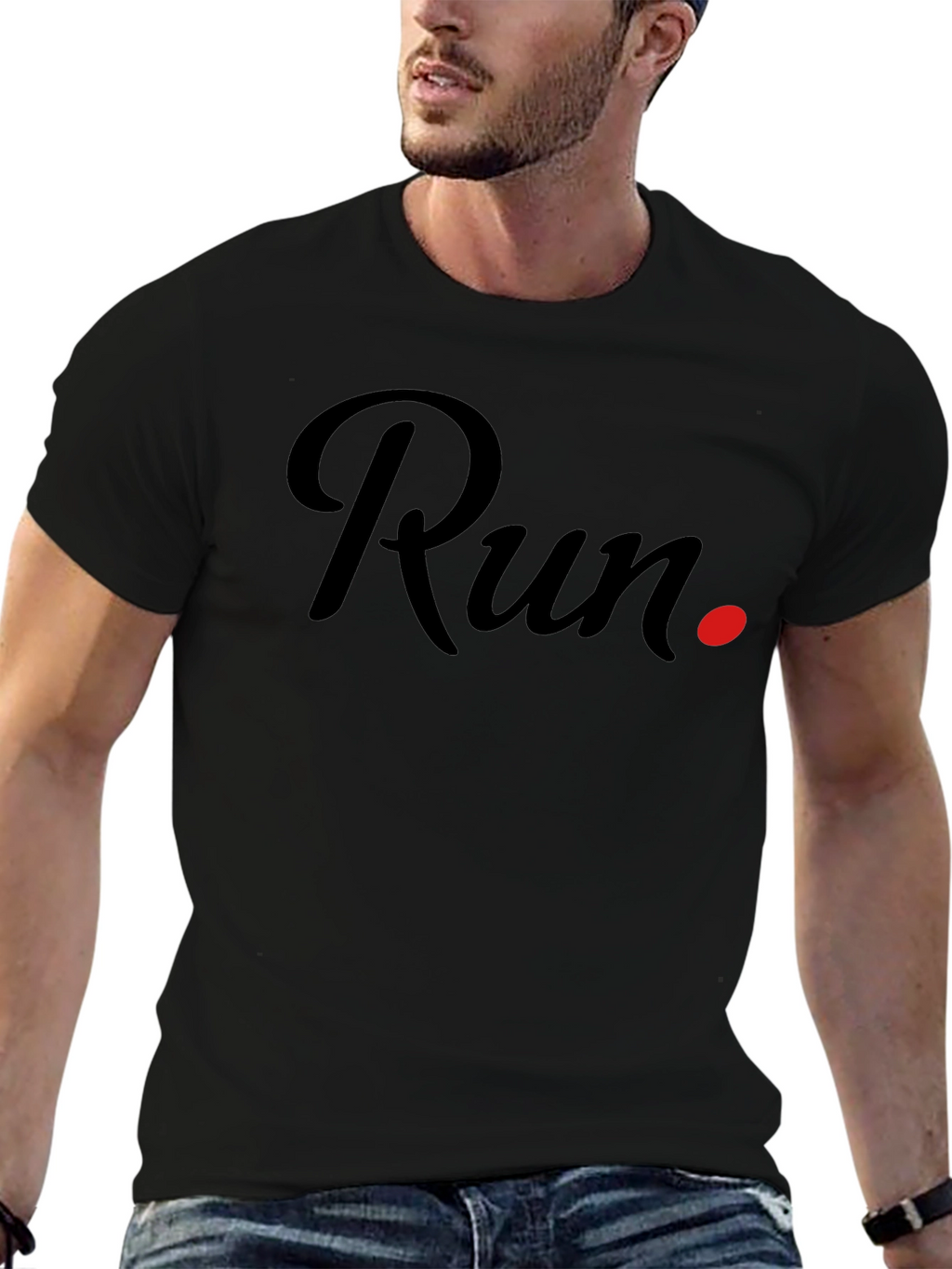 Run Graphic T-Shirt - Sporty Casual Tee