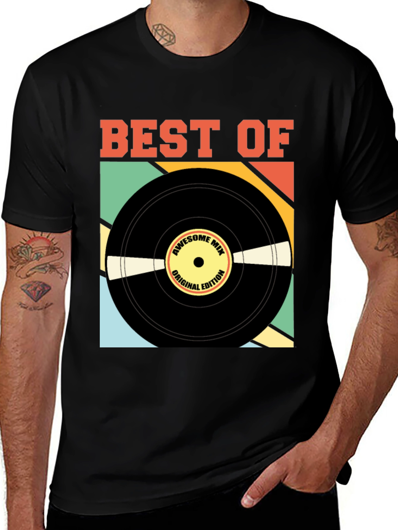 Best of Awesome Mix Retro Vinyl Record T-Shirt