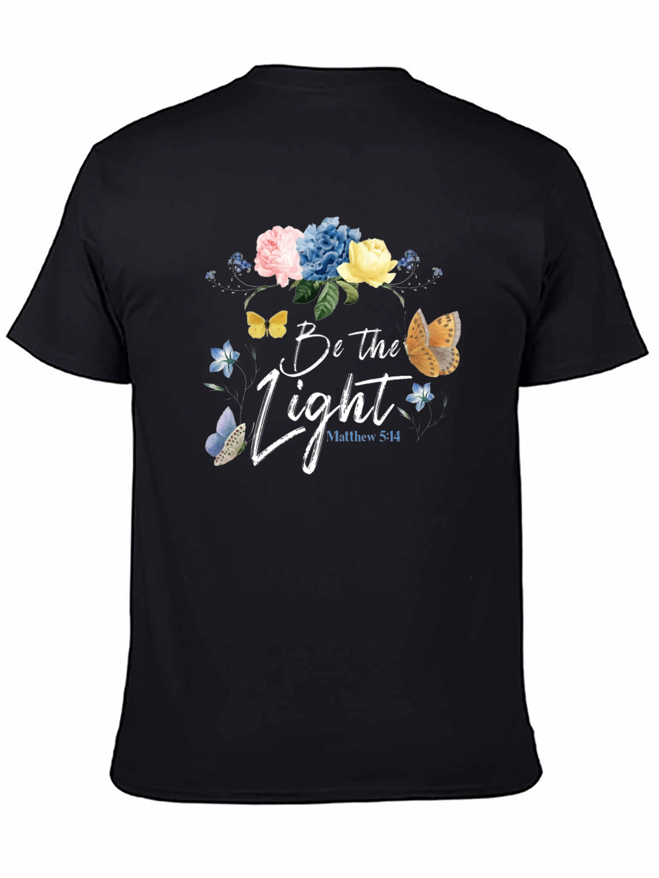 Be the Light Floral Graphic Tee - Christian Inspired T-Shirt