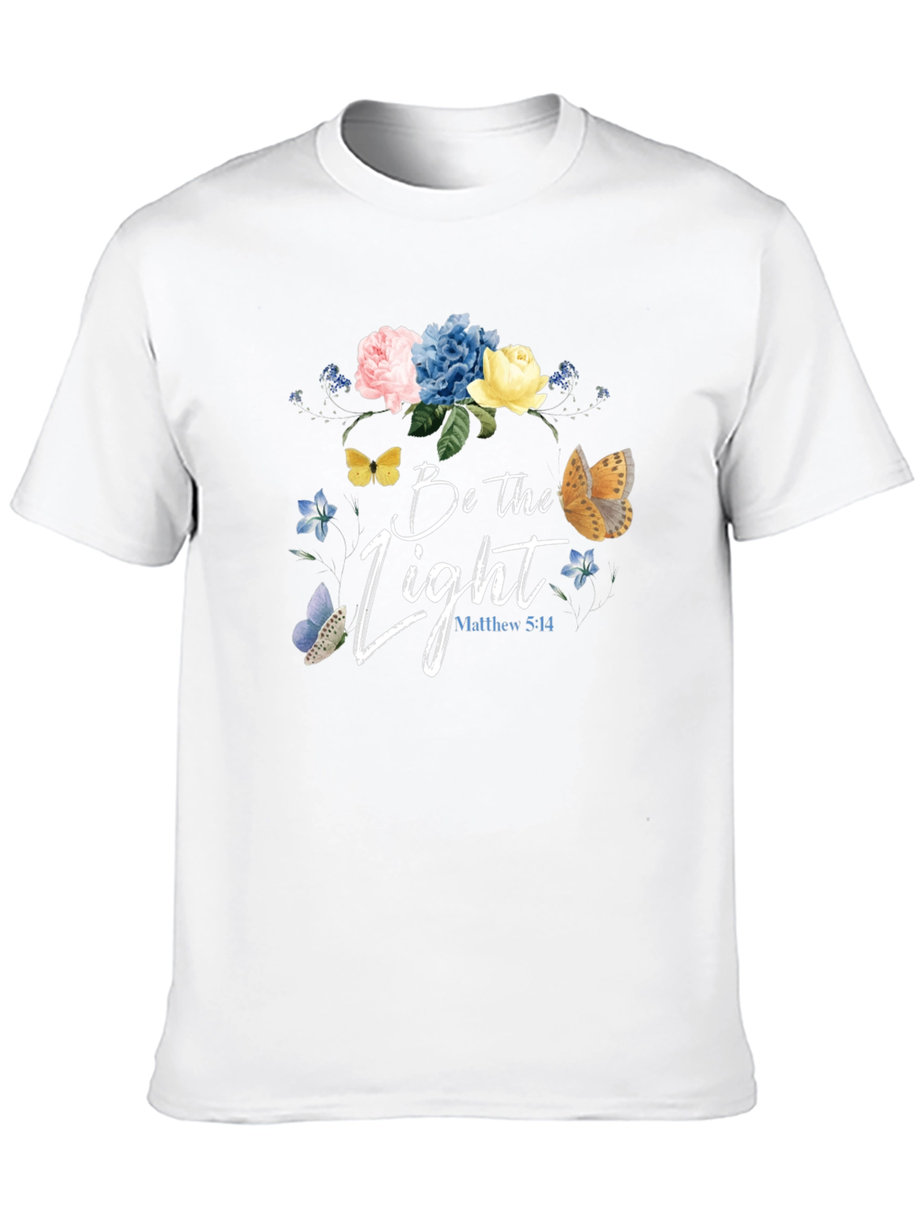 Be the Light Floral Graphic Tee - Christian Inspired T-Shirt