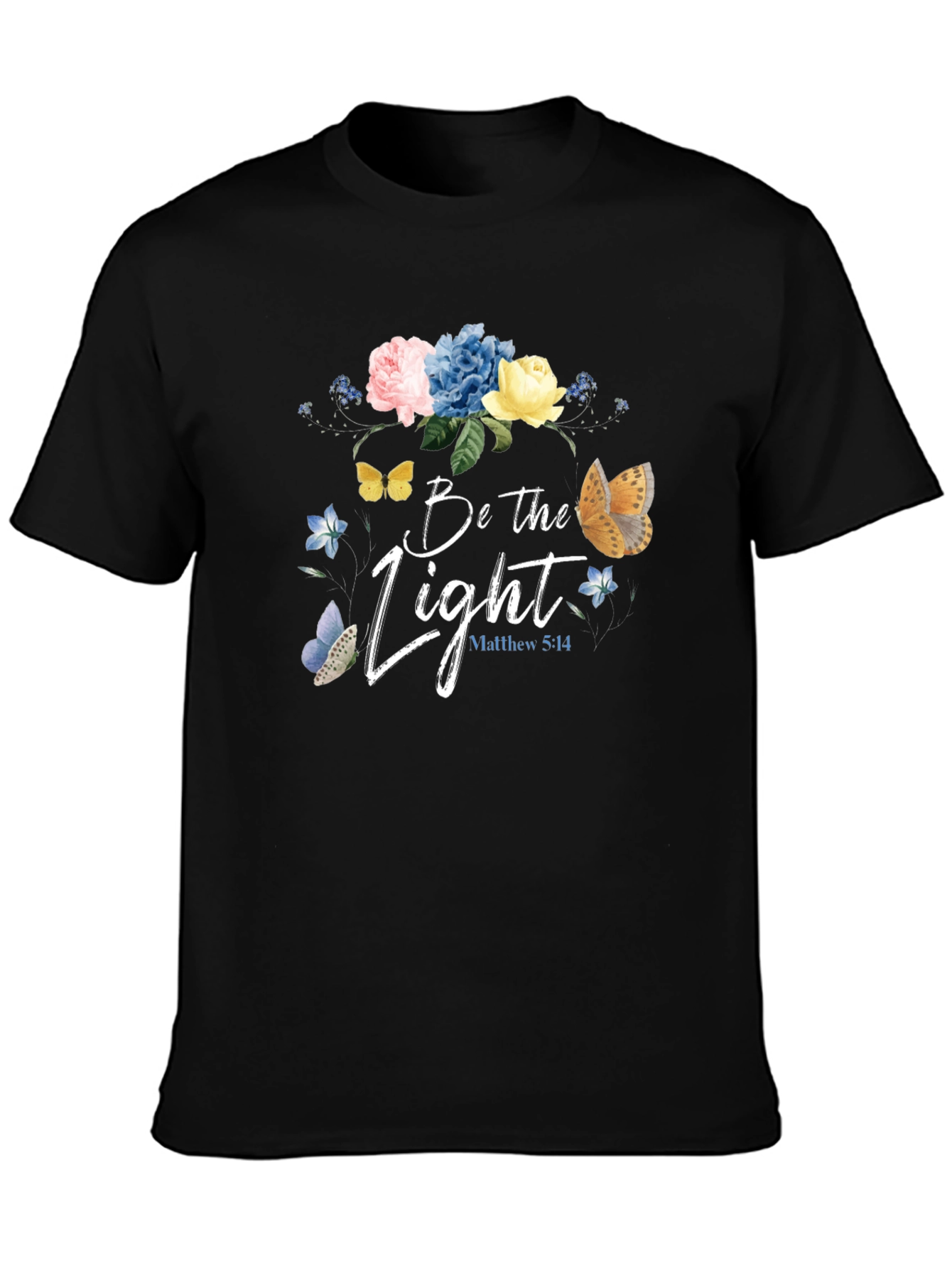 Be the Light Floral Graphic Tee - Christian Inspired T-Shirt