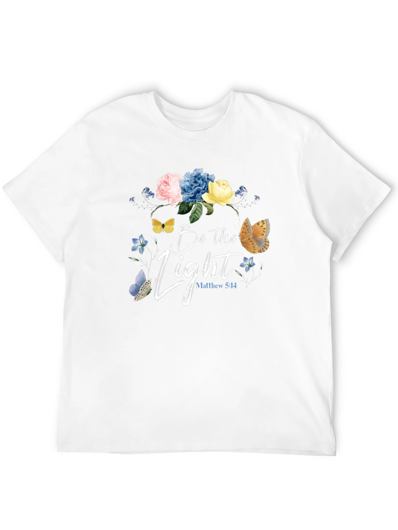 Be the Light Floral Graphic Tee - Christian Inspired T-Shirt