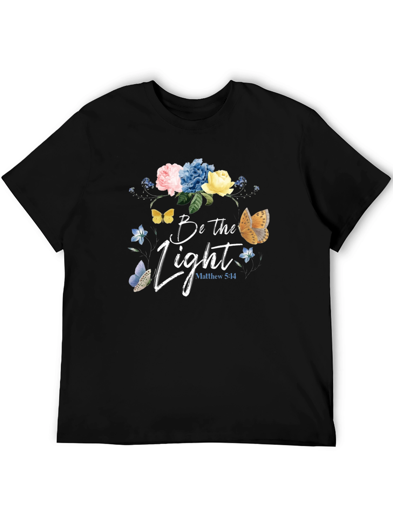 Be the Light Floral Graphic Tee - Christian Inspired T-Shirt