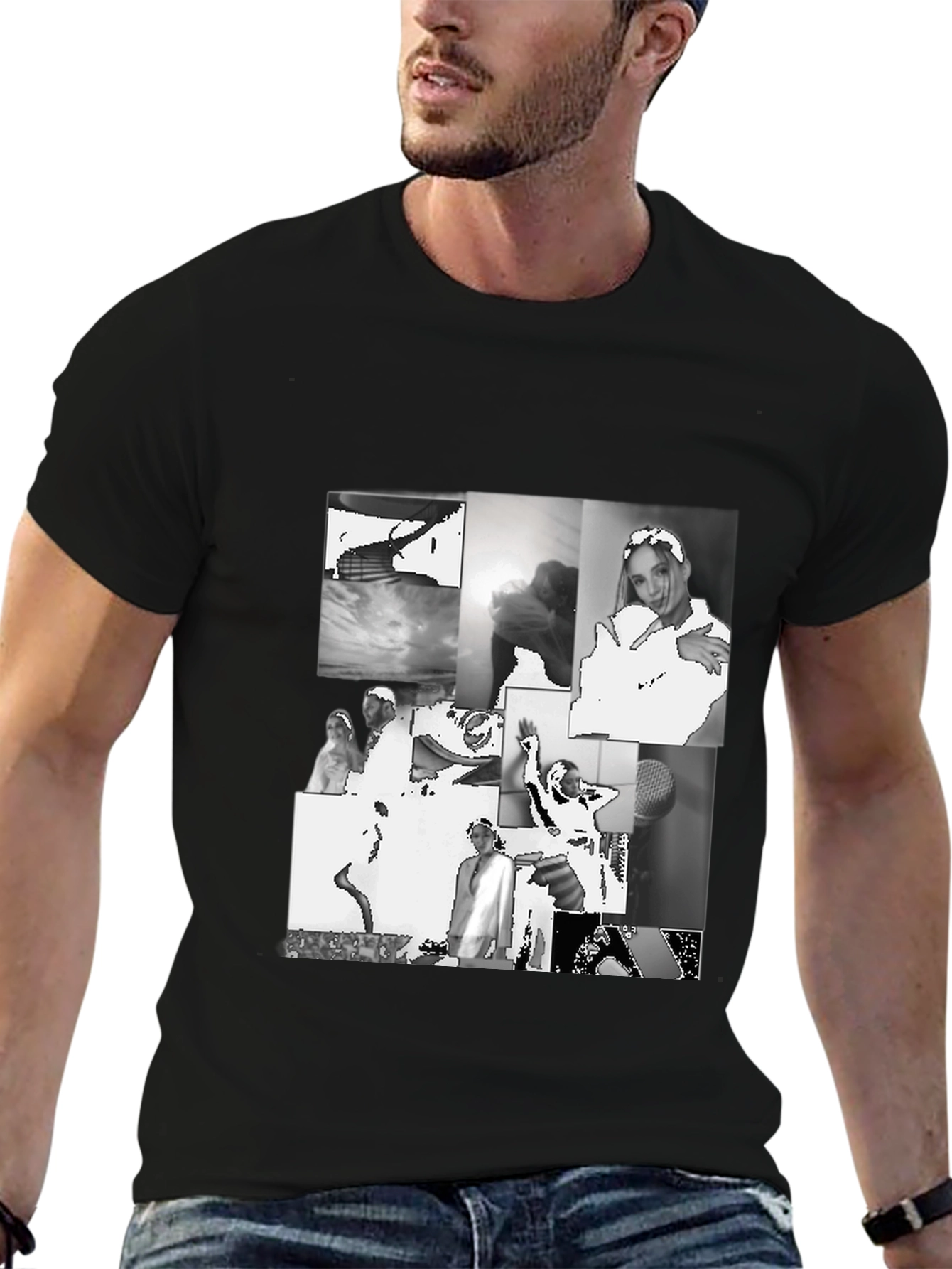 Black Collage Print Tee