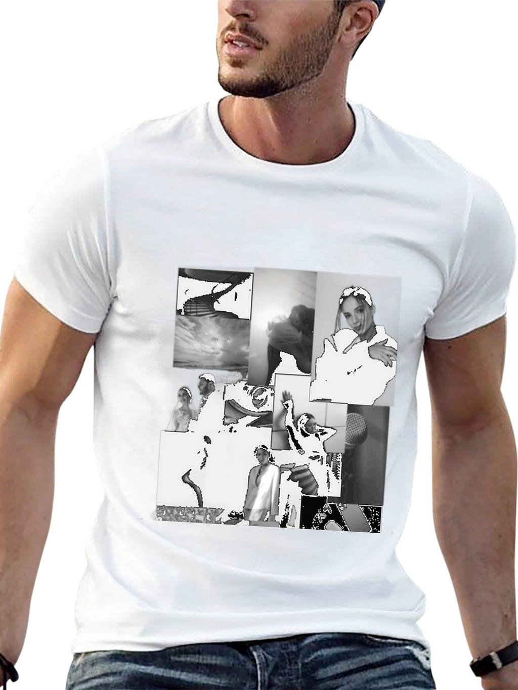 Black Collage Print Tee