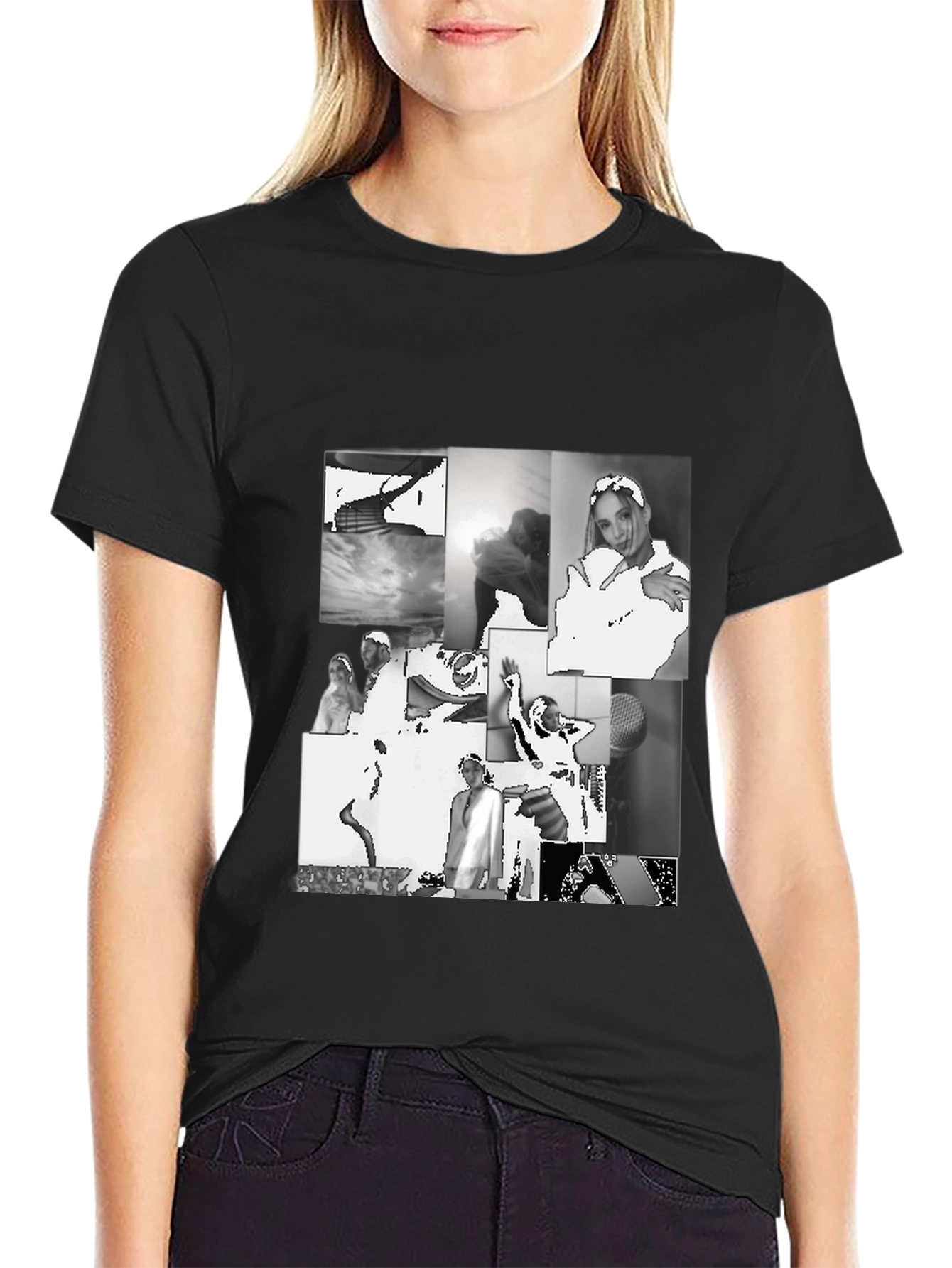 Black Collage Print Tee