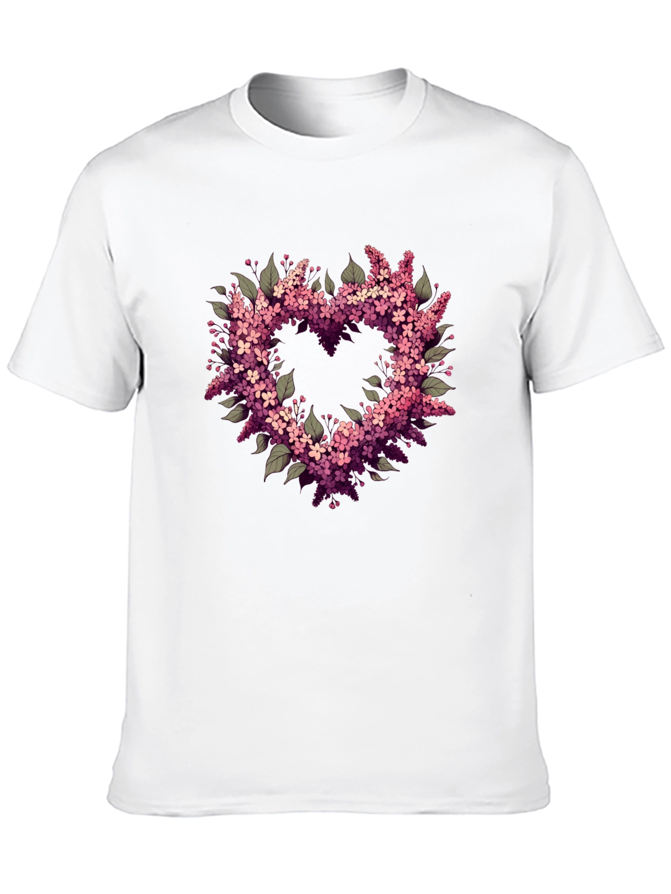Floral Heart Graphic Black T-Shirt