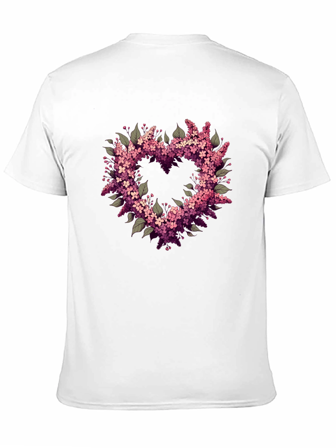 Floral Heart Graphic Black T-Shirt