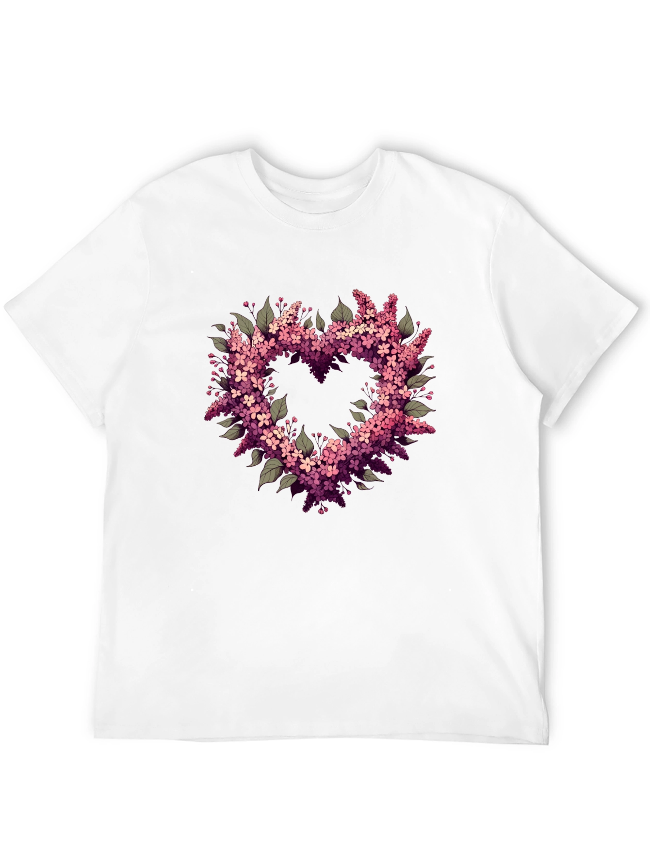 Floral Heart Graphic Black T-Shirt