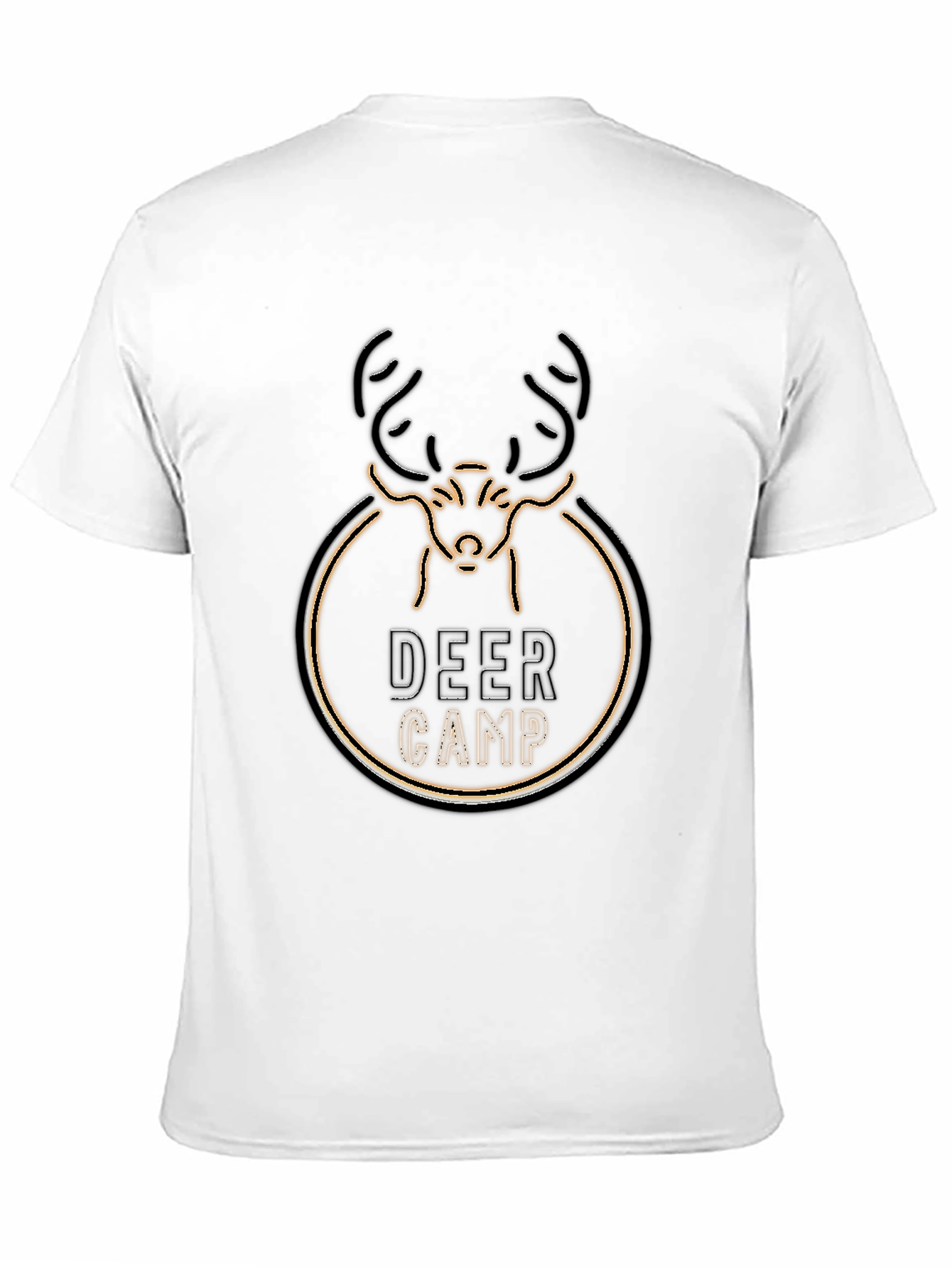 Deer Camp Graphic T-Shirt - Black Crew Neck Tee