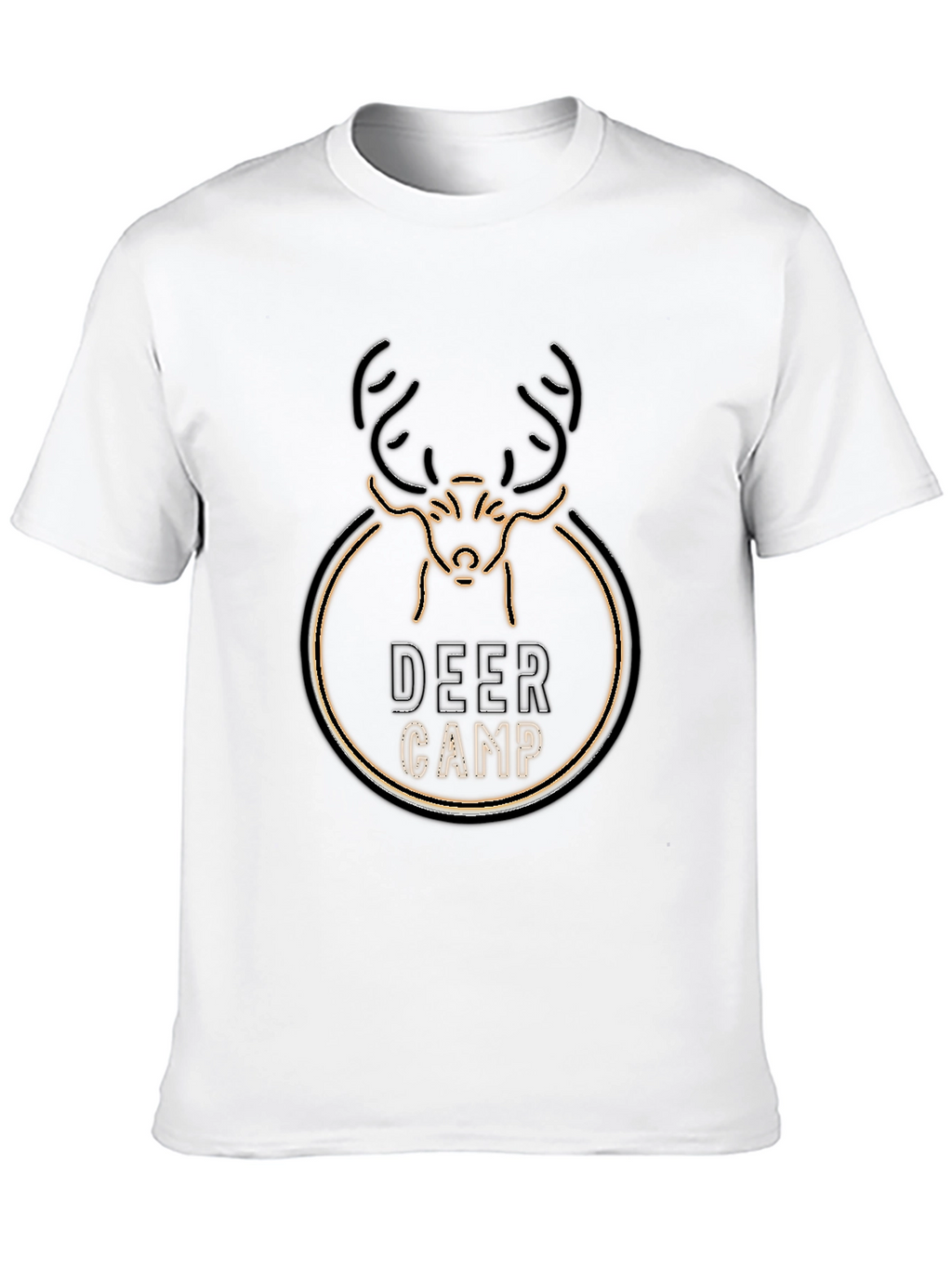 Deer Camp Graphic T-Shirt - Black Crew Neck Tee
