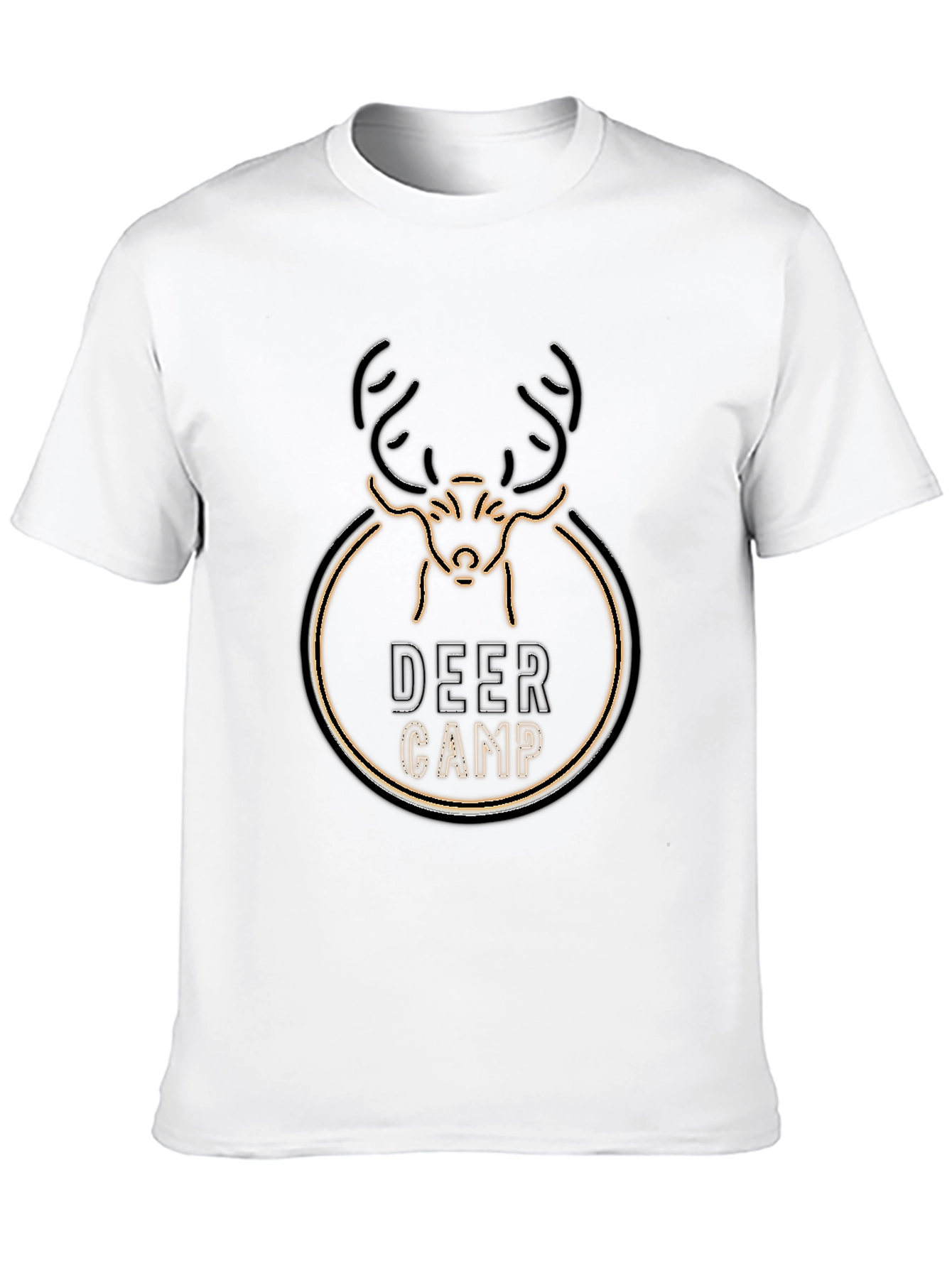 Deer Camp Graphic T-Shirt - Black Crew Neck Tee