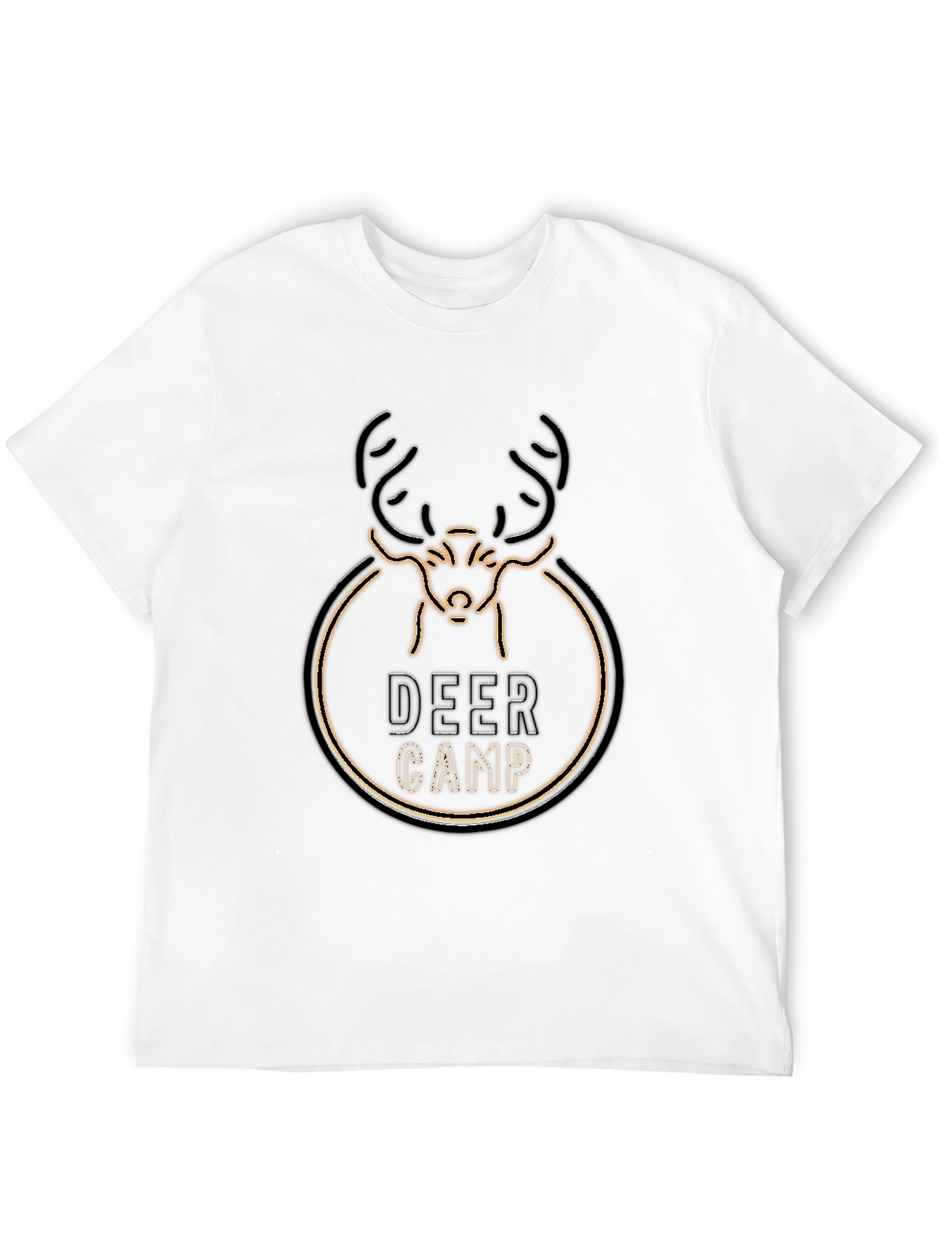 Deer Camp Graphic T-Shirt - Black Crew Neck Tee