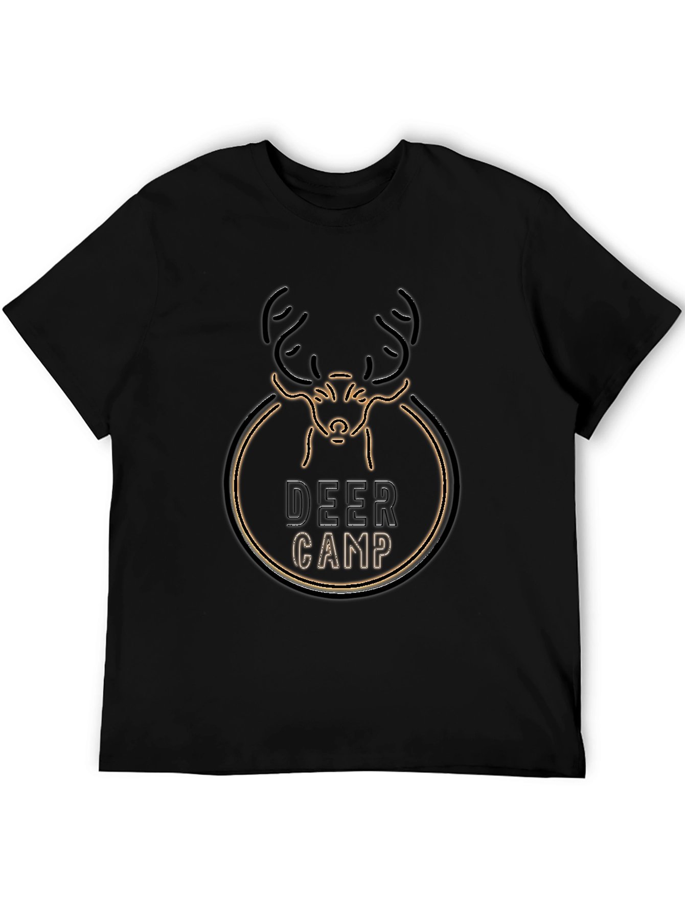 Deer Camp Graphic T-Shirt - Black Crew Neck Tee