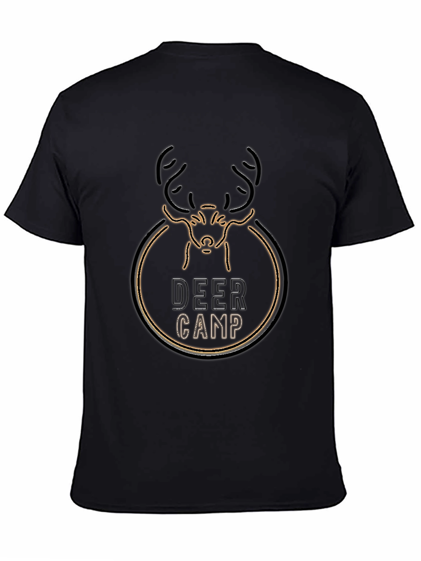 Deer Camp Graphic T-Shirt - Black Crew Neck Tee