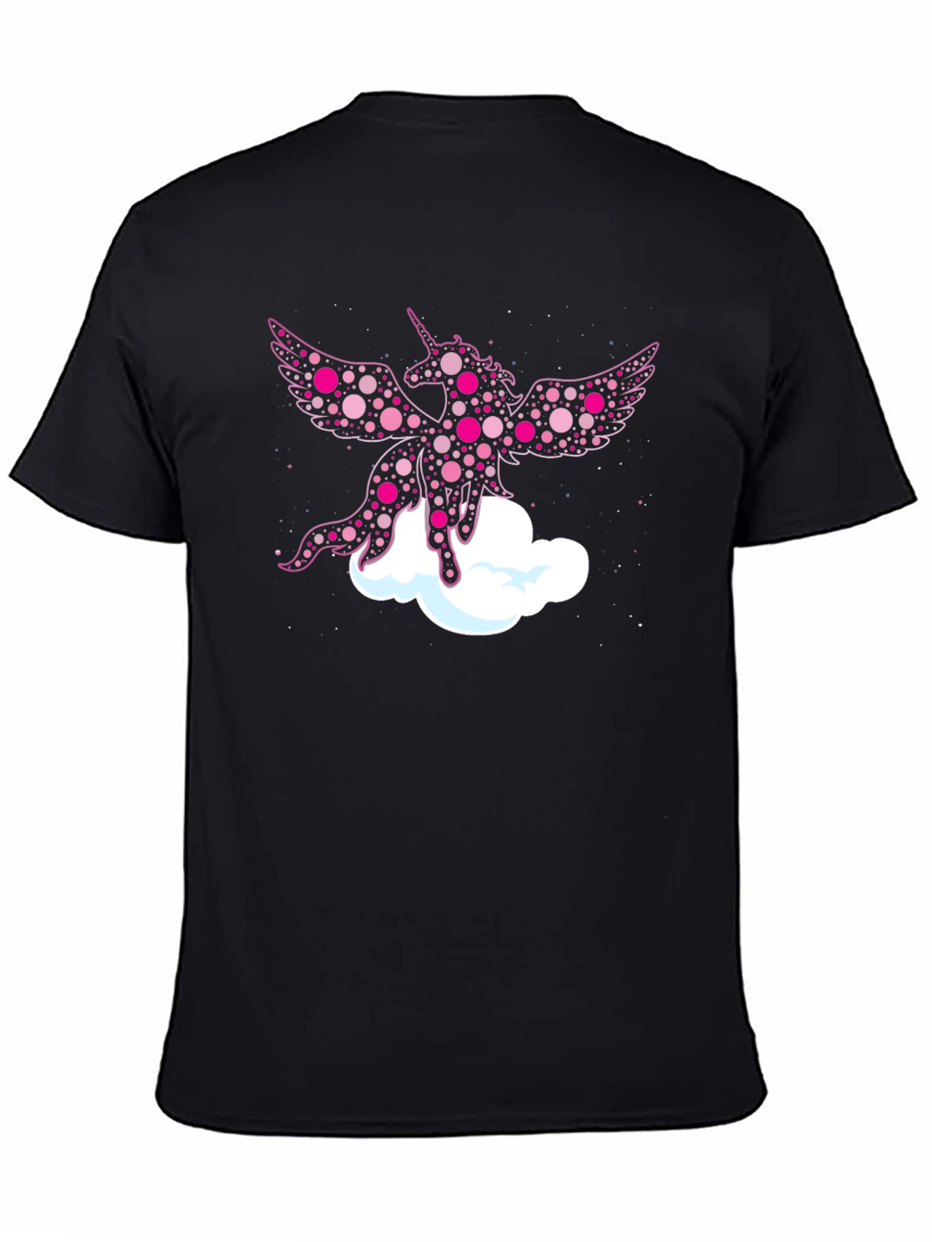 Whimsical Unicorn Graphic Tee - Black Cotton Blend