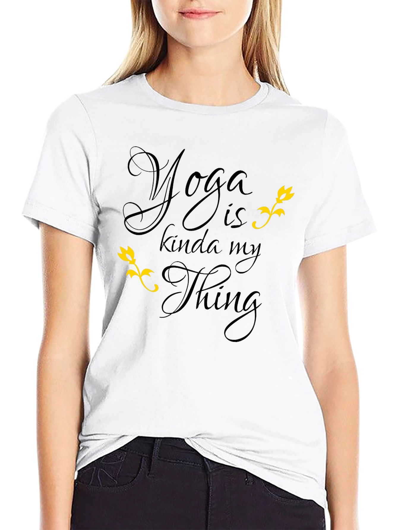 Yoga is Kinda My Thing T-Shirt Black Graphic Tee