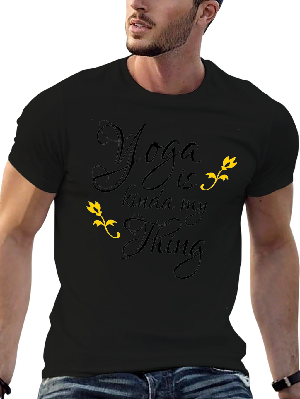 Yoga is Kinda My Thing T-Shirt Black Graphic Tee