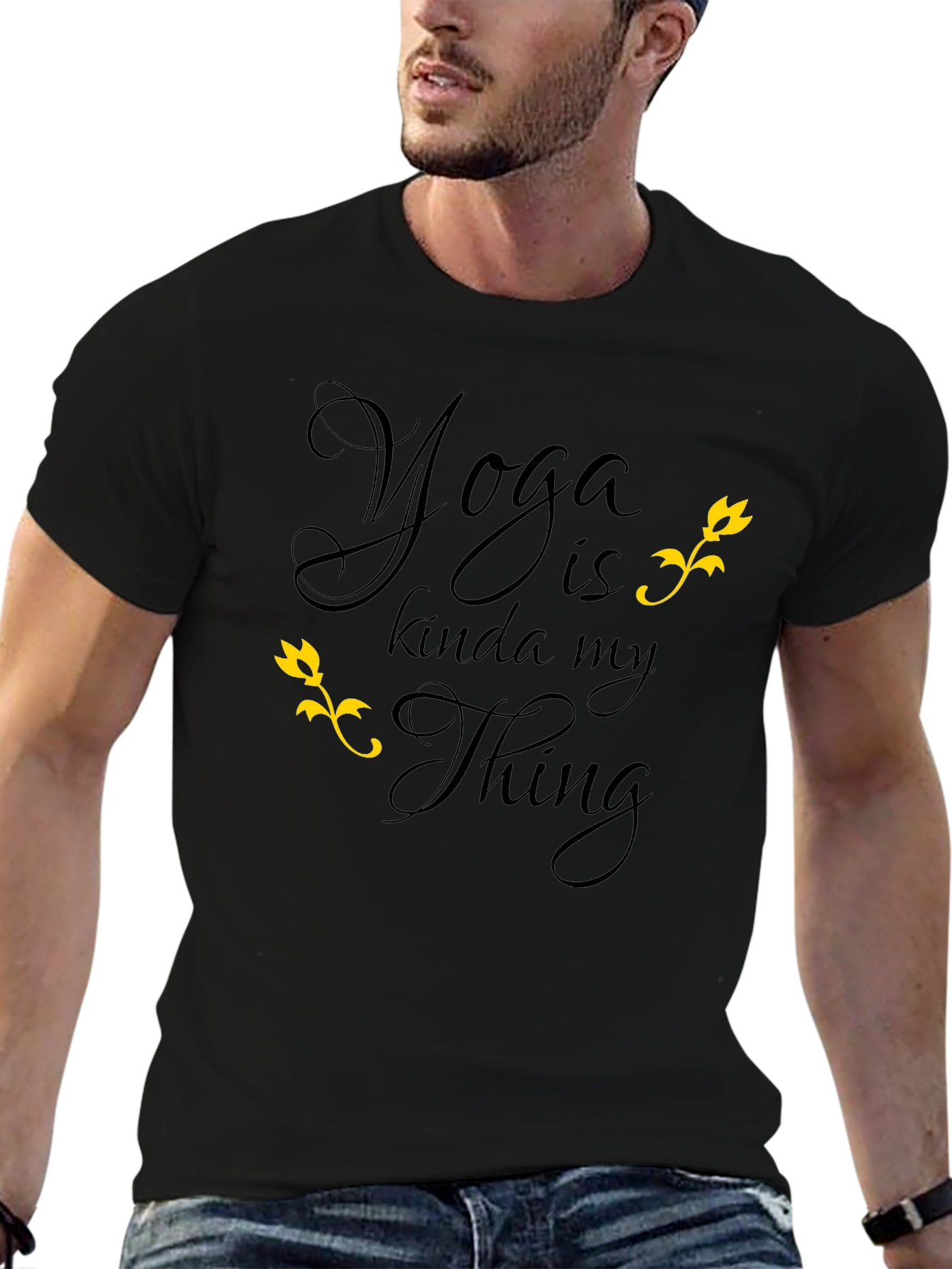 Yoga is Kinda My Thing T-Shirt Black Graphic Tee