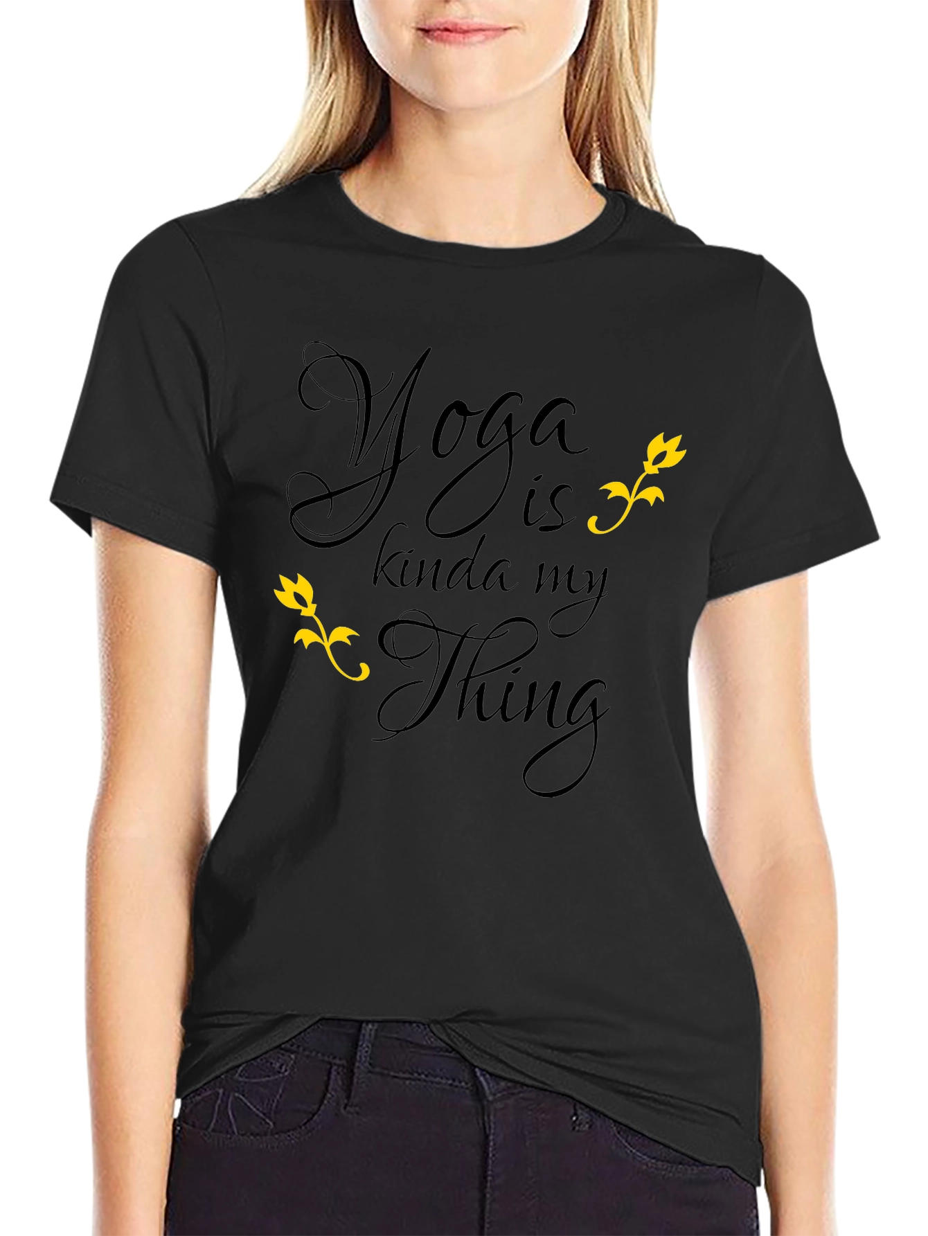 Yoga is Kinda My Thing T-Shirt Black Graphic Tee