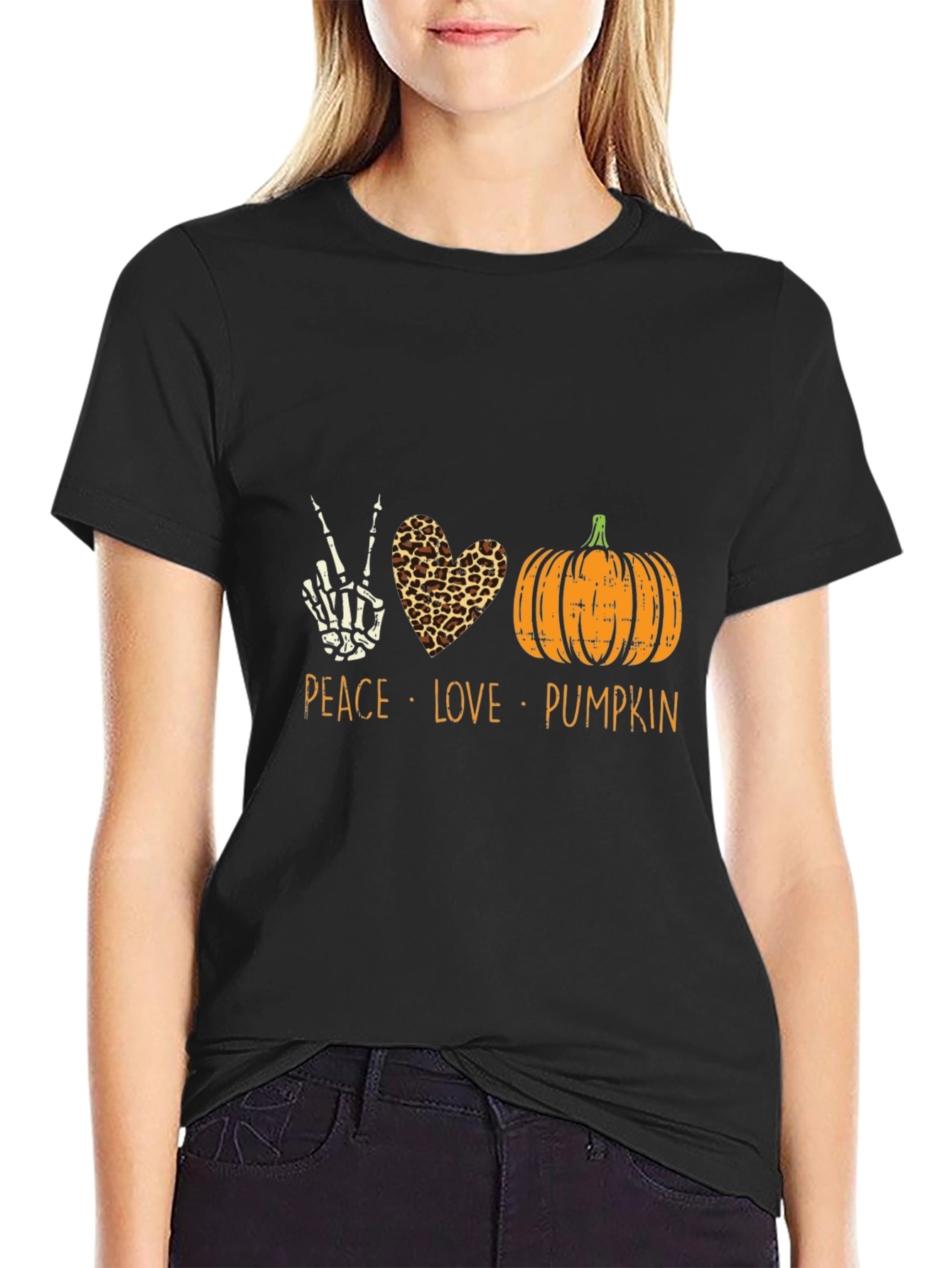 Peace Love Pumpkin Halloween T-Shirt
