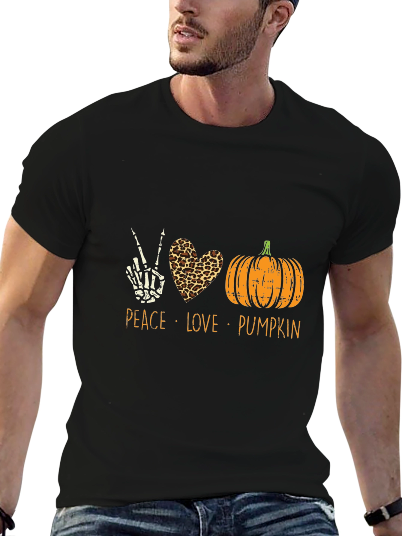 Peace Love Pumpkin Halloween T-Shirt