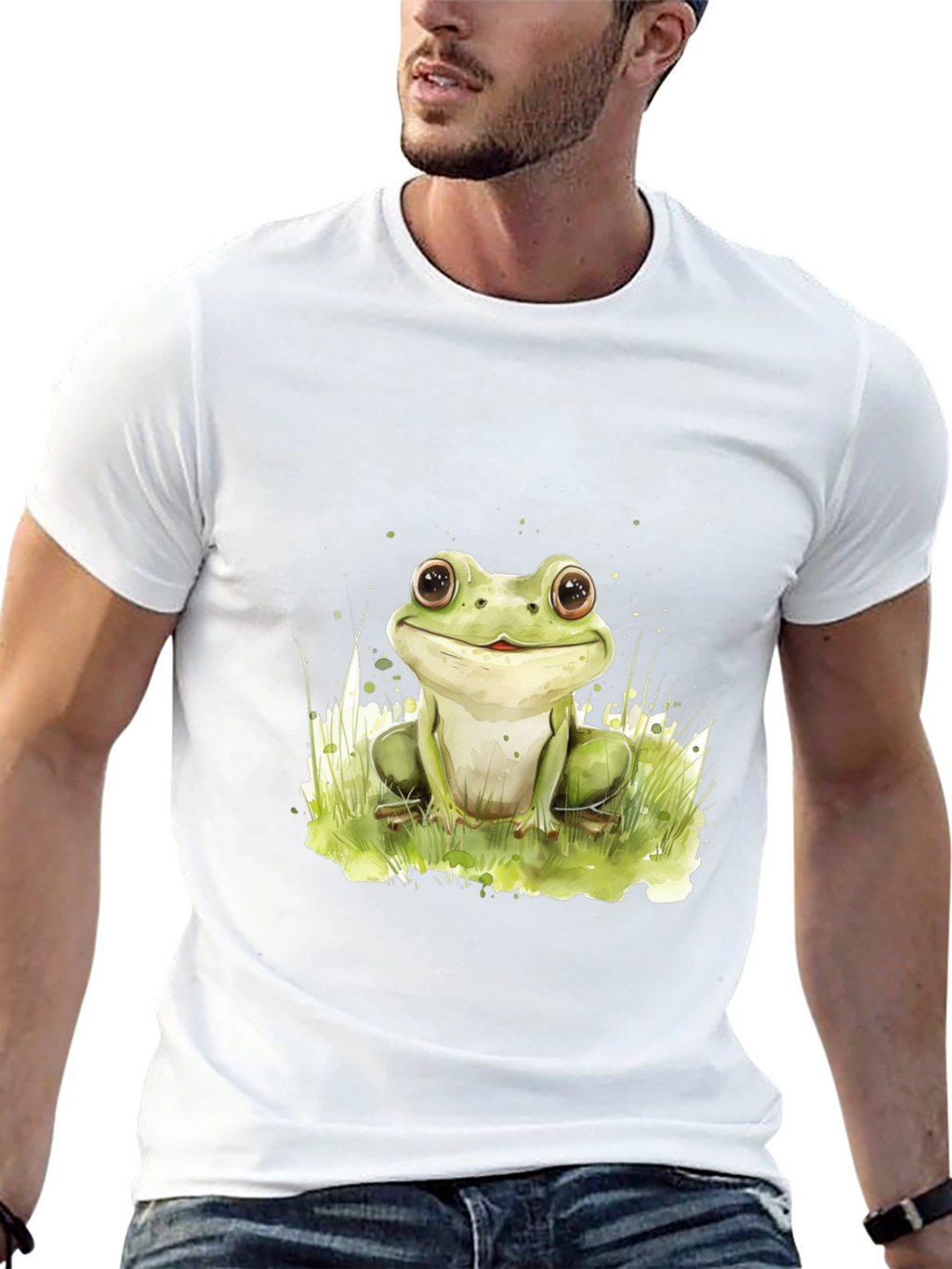 Cute Frog Graphic Black T-Shirt