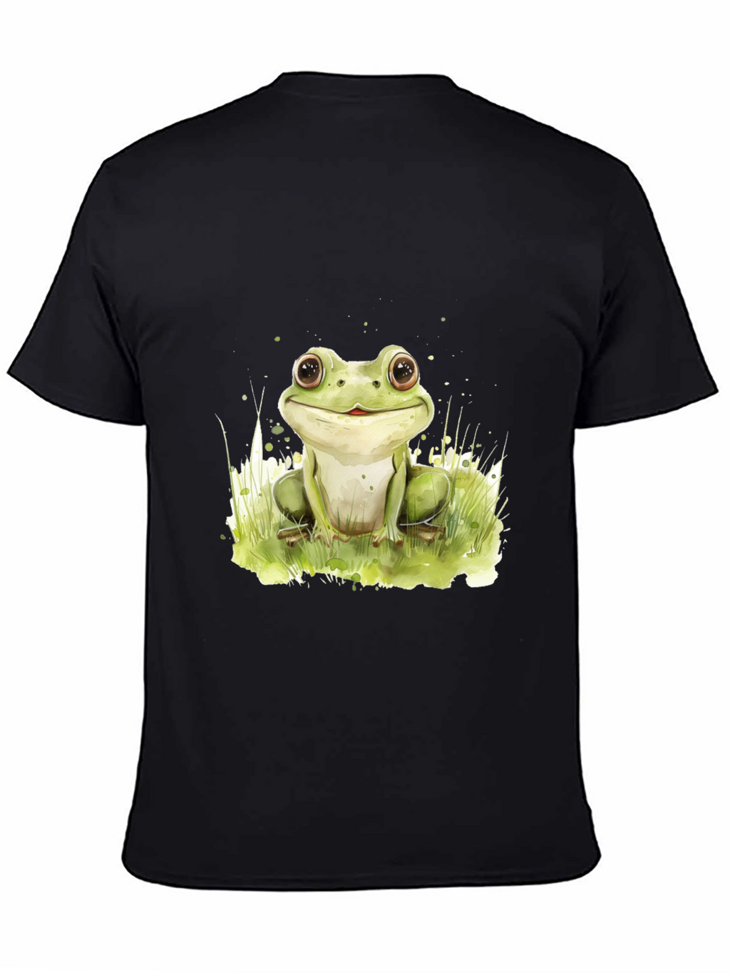 Cute Frog Graphic Black T-Shirt