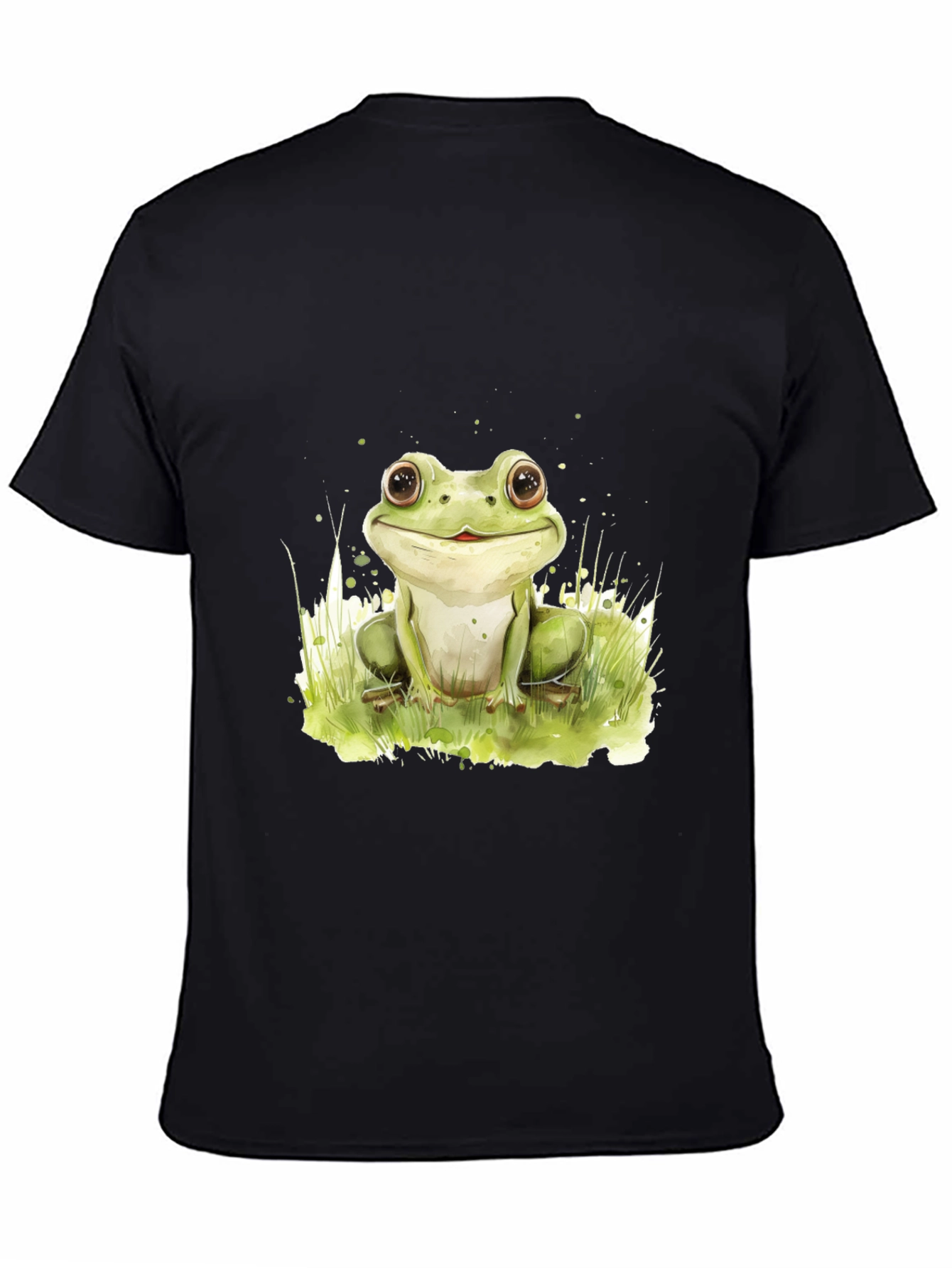Cute Frog Graphic Black T-Shirt