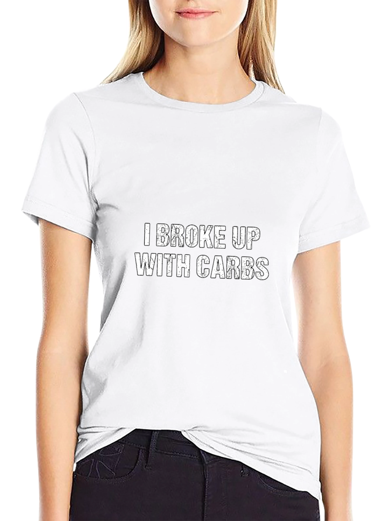I Broke Up With Carbs T-Shirt - Funny Diet Shirt