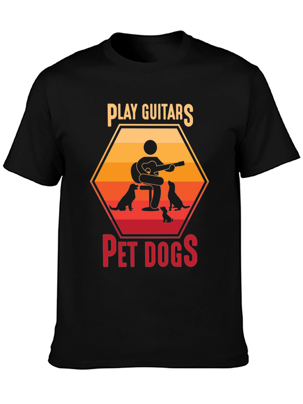 Play Guitars Pet Dogs Graphic T-Shirt