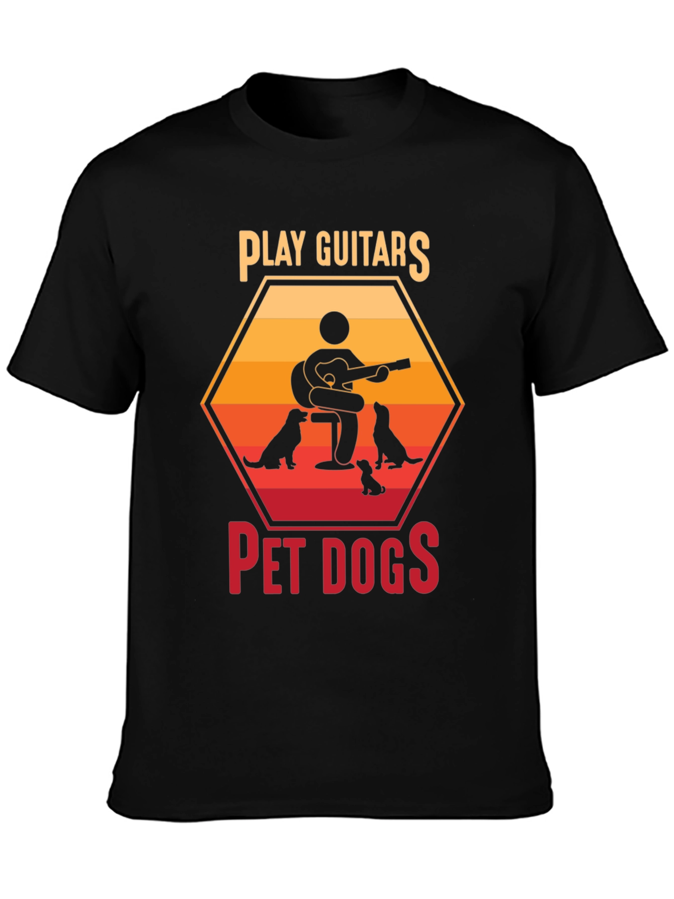 Play Guitars Pet Dogs Graphic T-Shirt