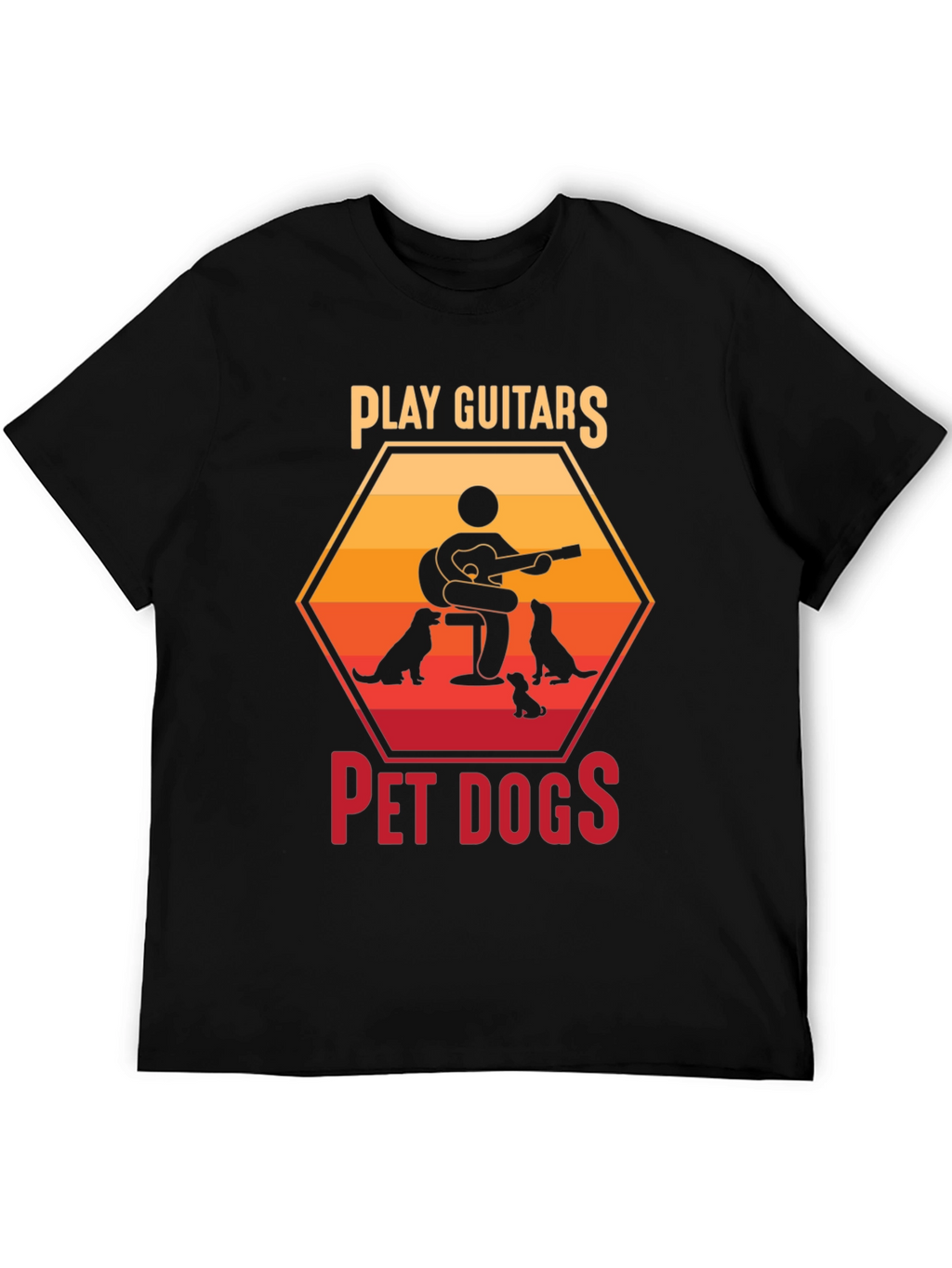 Play Guitars Pet Dogs Graphic T-Shirt