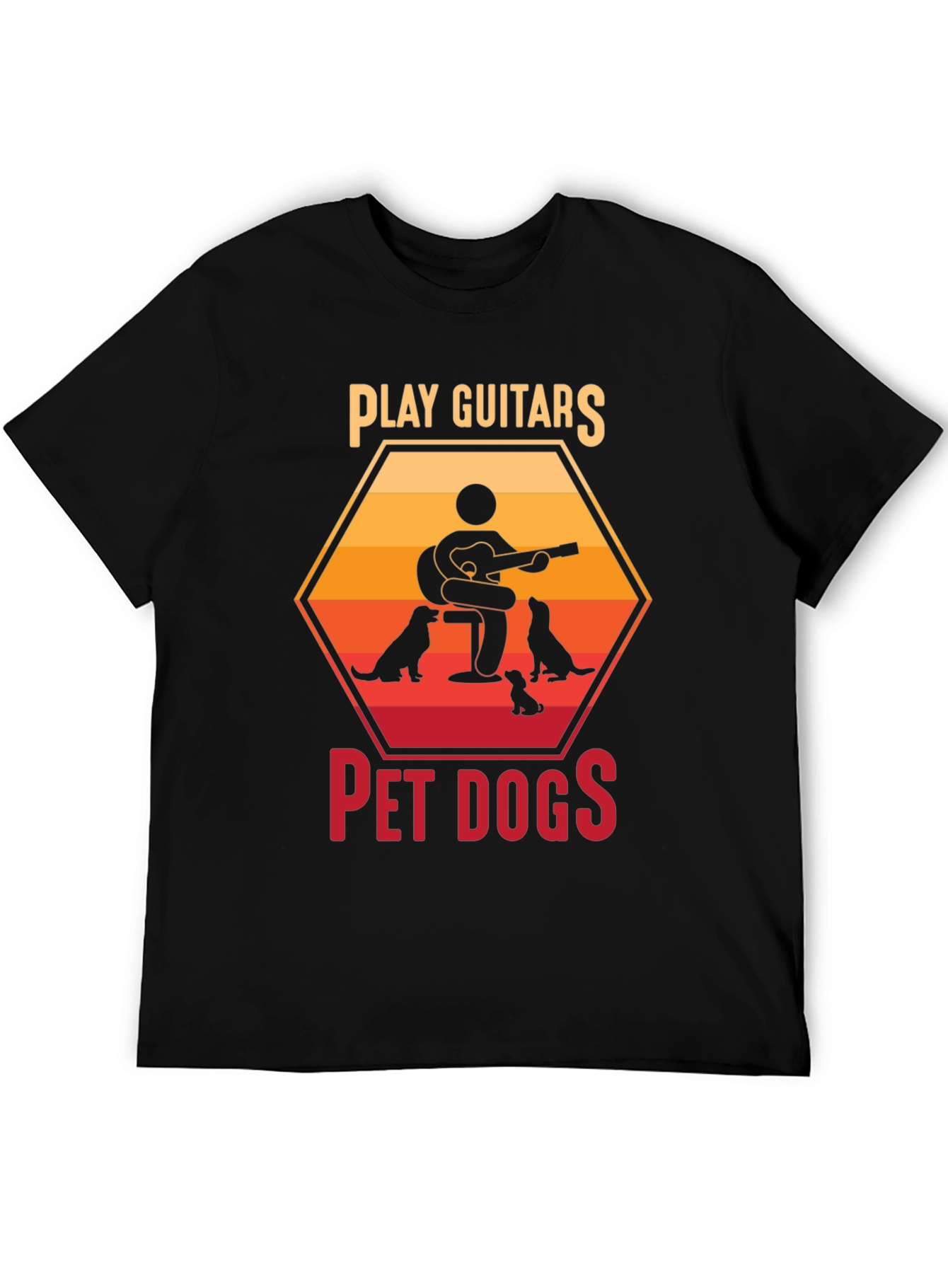 Play Guitars Pet Dogs Graphic T-Shirt