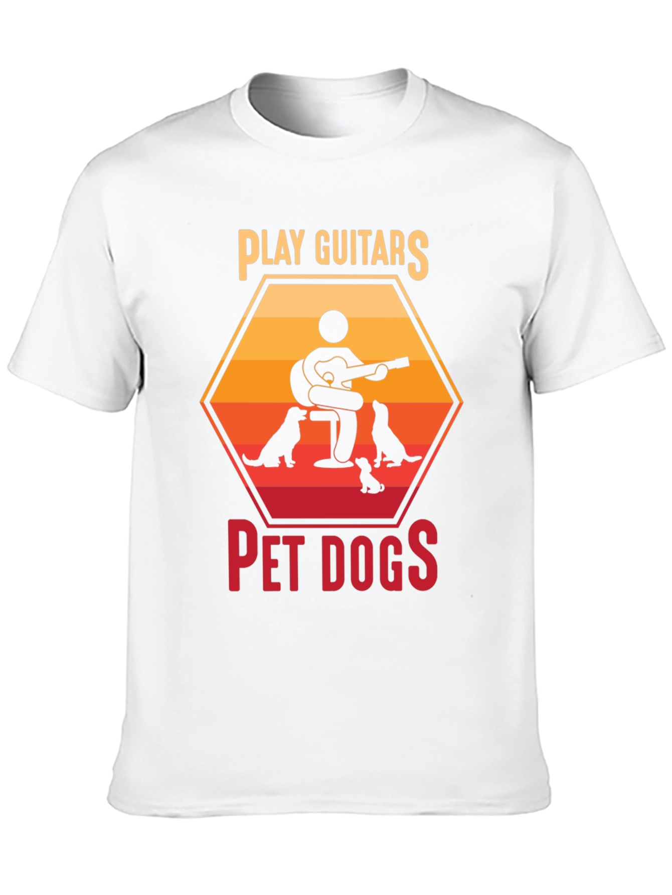 Play Guitars Pet Dogs Graphic T-Shirt