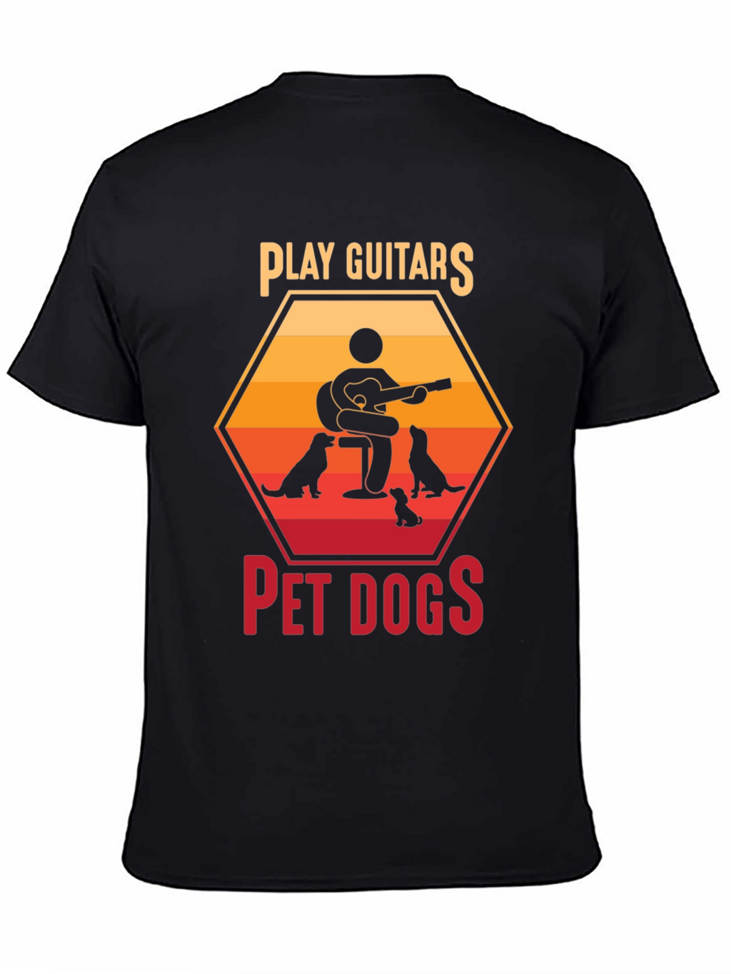 Play Guitars Pet Dogs Graphic T-Shirt