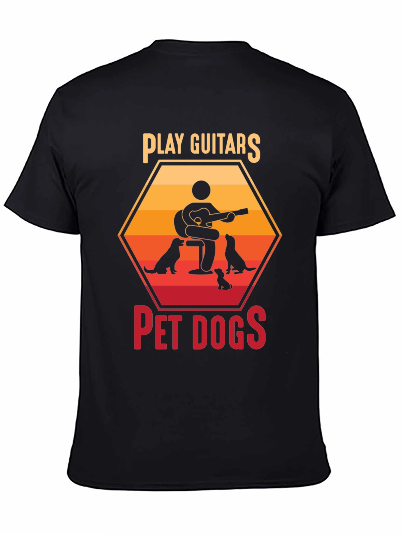 Play Guitars Pet Dogs Graphic T-Shirt