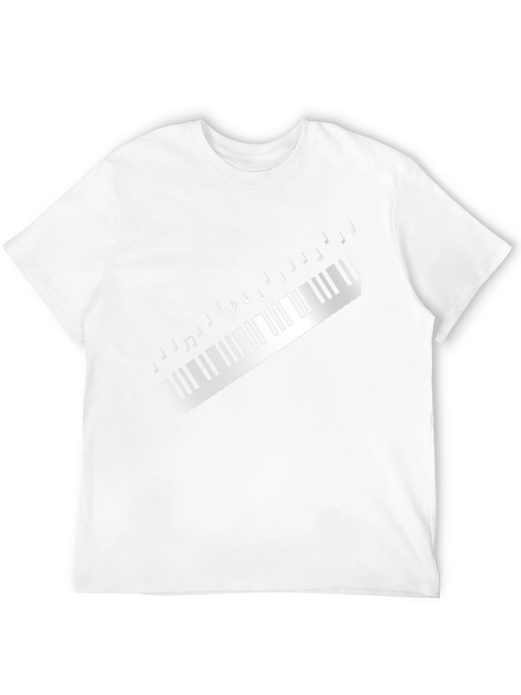 Piano Keys Music Notes Graphic Tee - Black