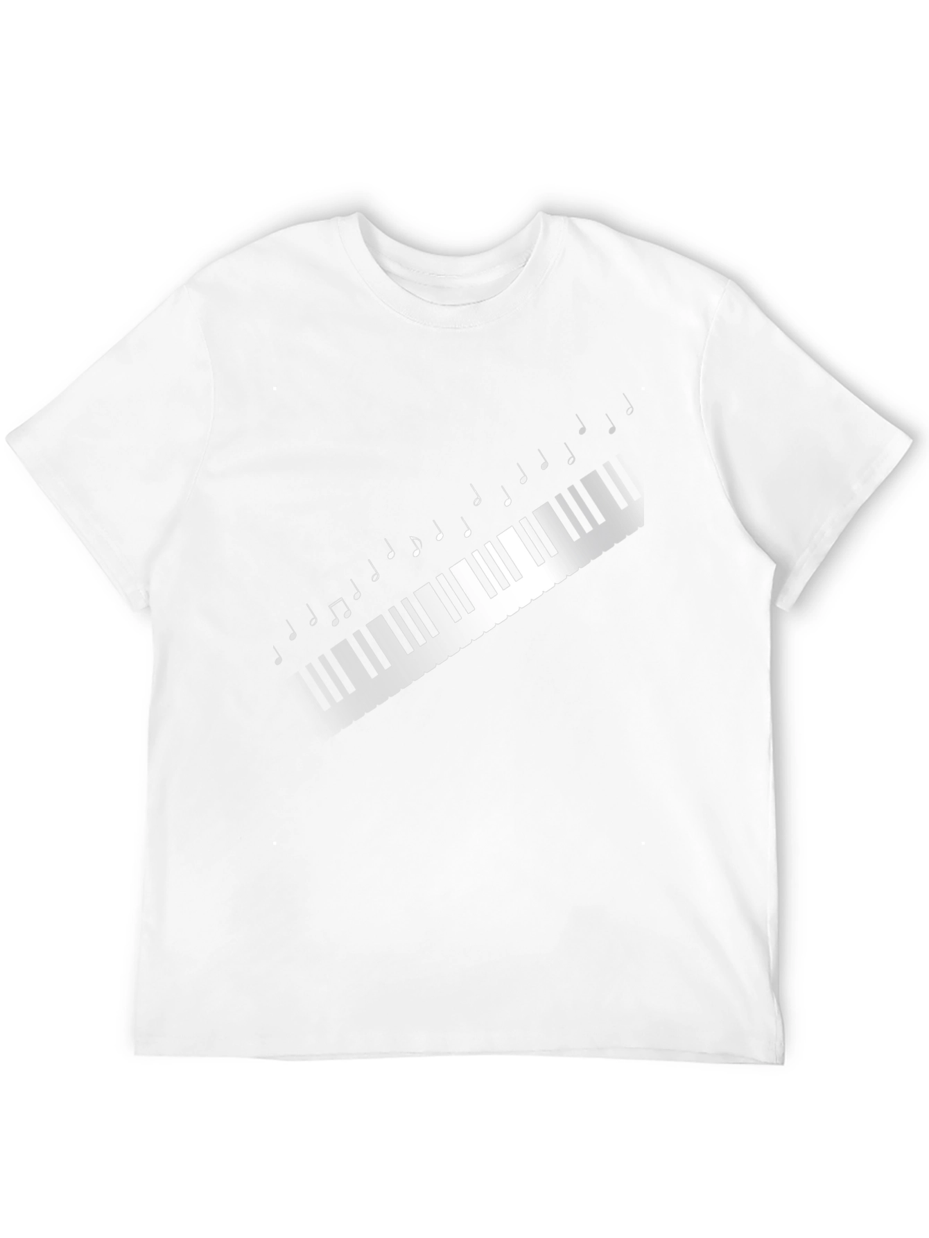 Piano Keys Music Notes Graphic Tee - Black