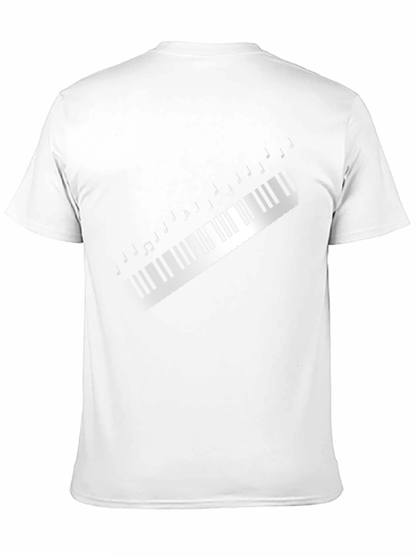 Piano Keys Music Notes Graphic Tee - Black