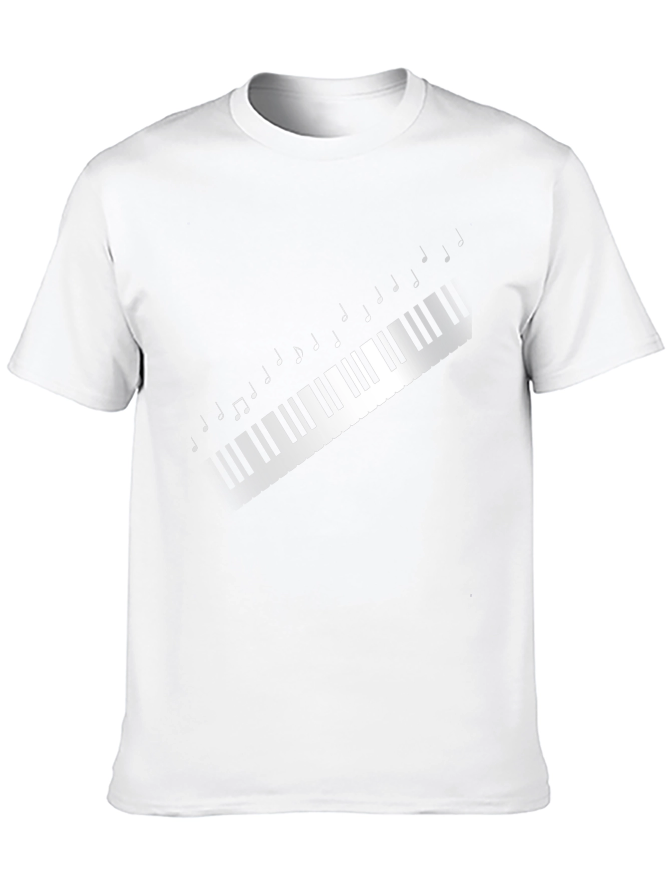 Piano Keys Music Notes Graphic Tee - Black