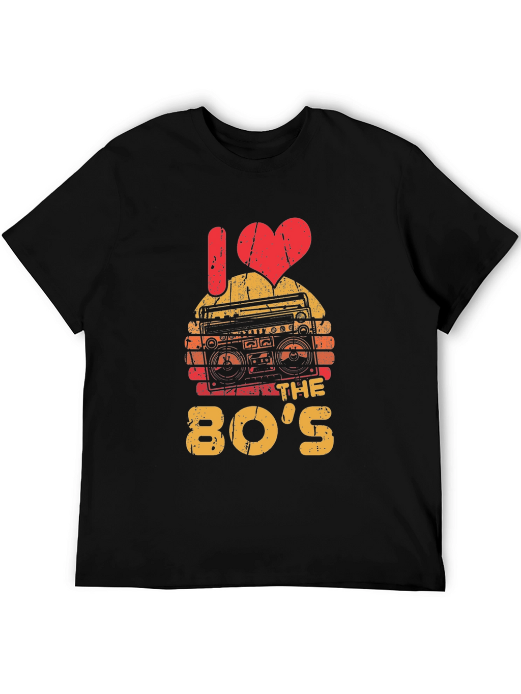 I Love the 80s Retro Boombox Graphic T-Shirt