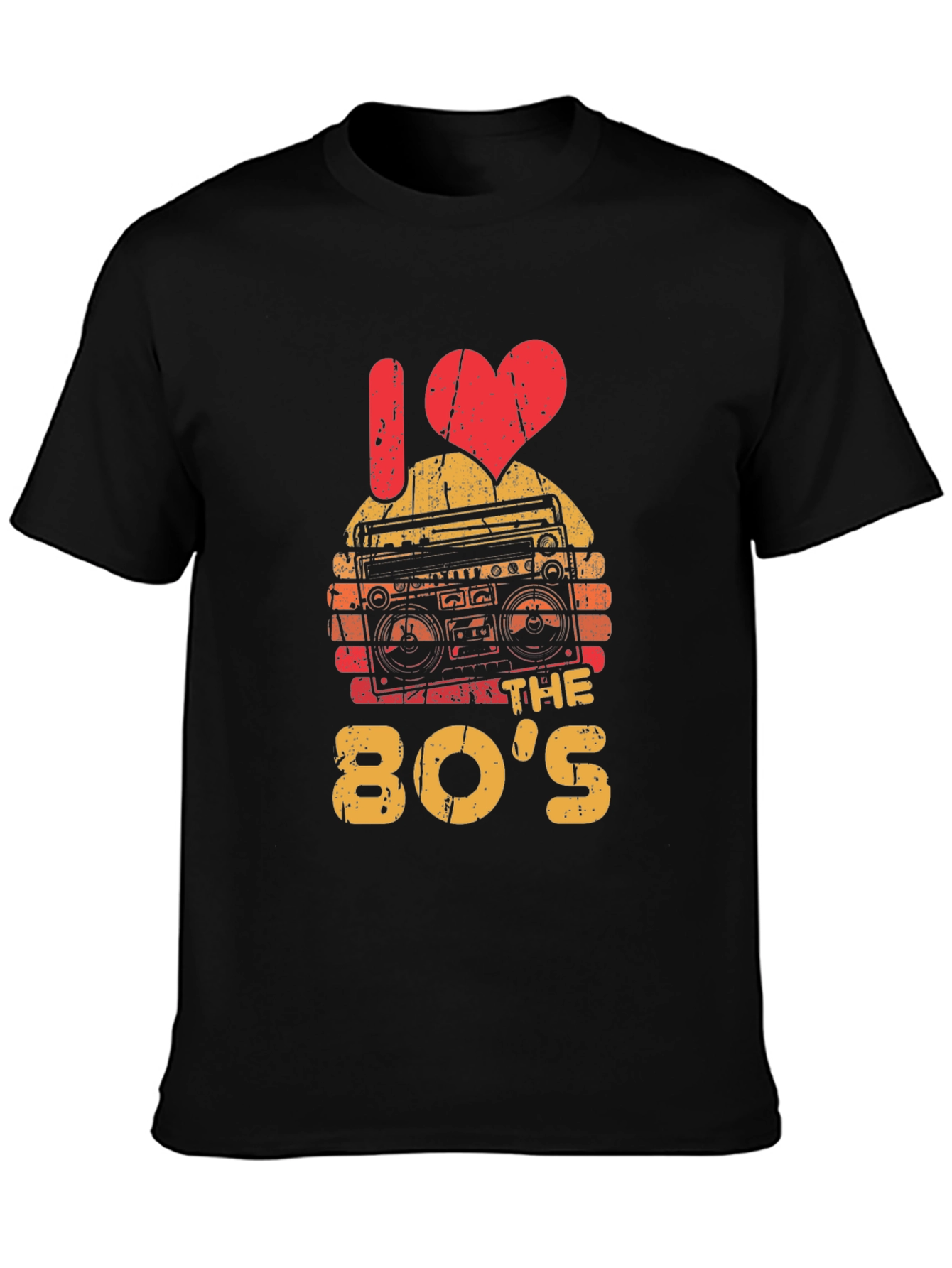 I Love the 80s Retro Boombox Graphic T-Shirt