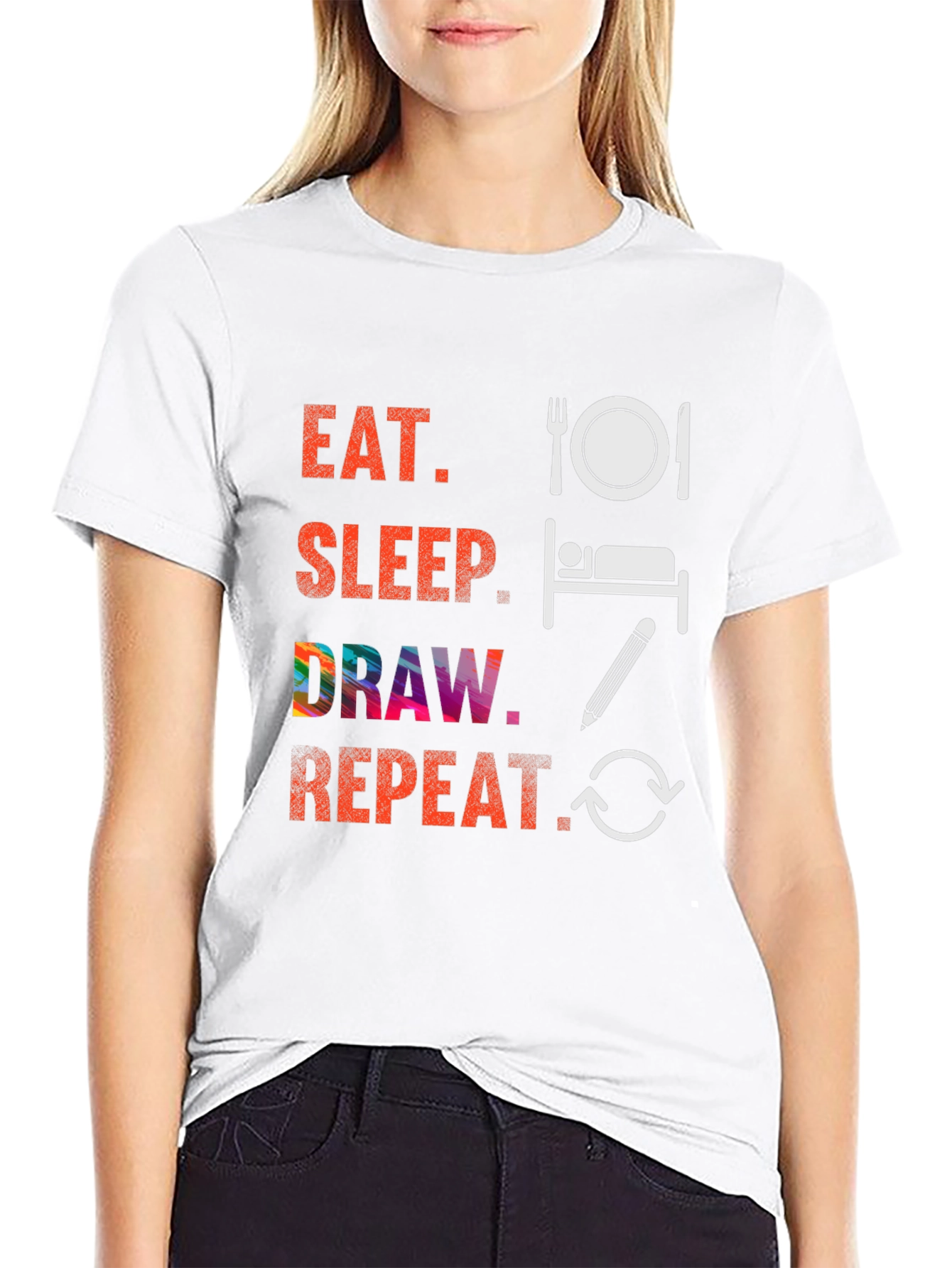 Eat Sleep Draw Repeat Graphic Tee