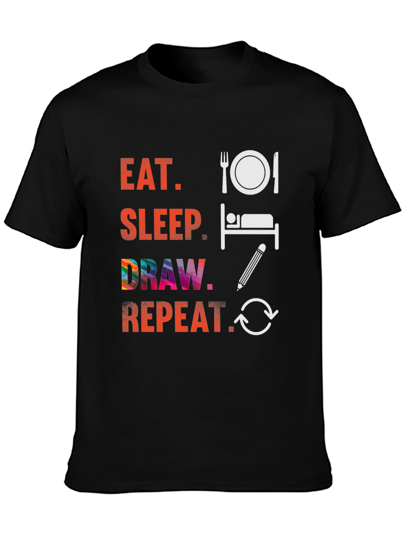 Eat Sleep Draw Repeat Graphic Tee
