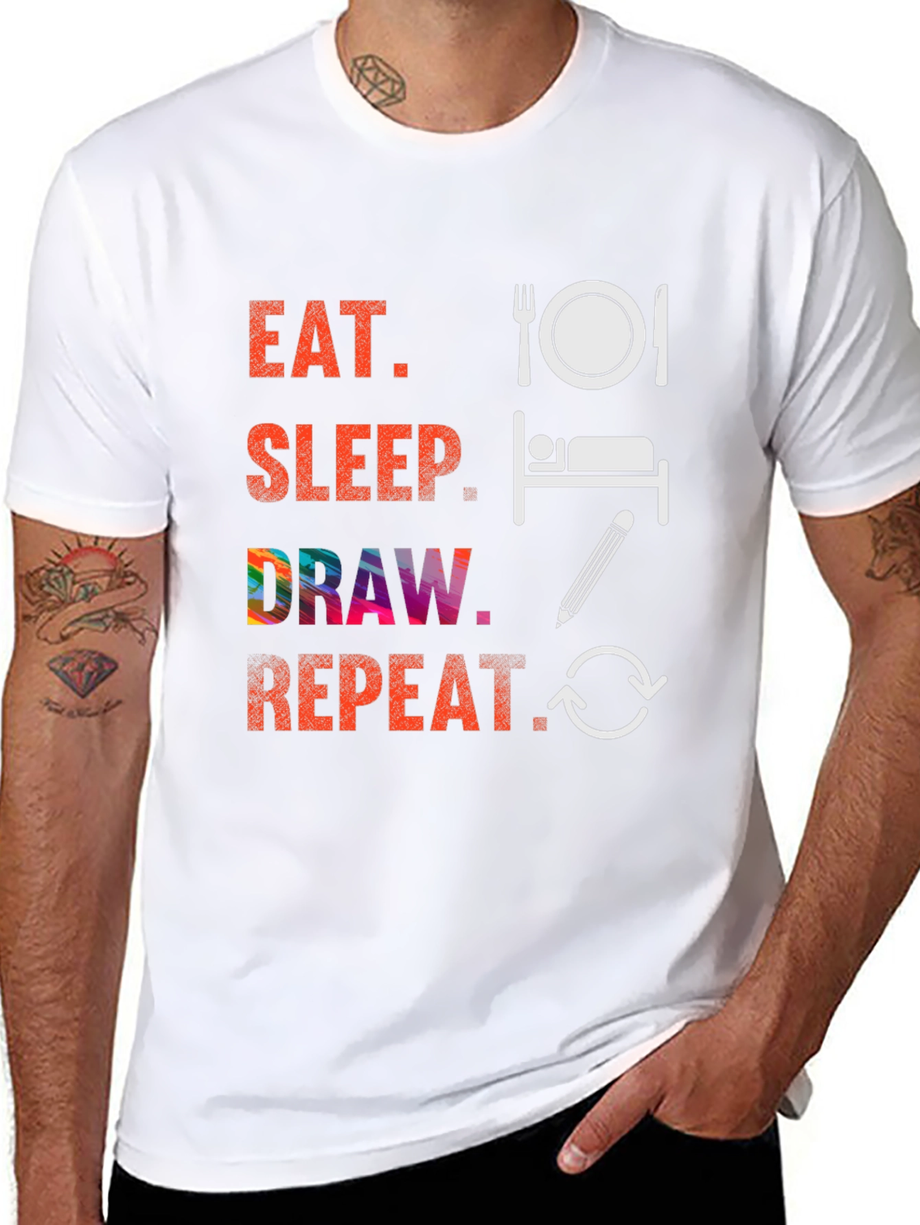 Eat Sleep Draw Repeat Graphic Tee