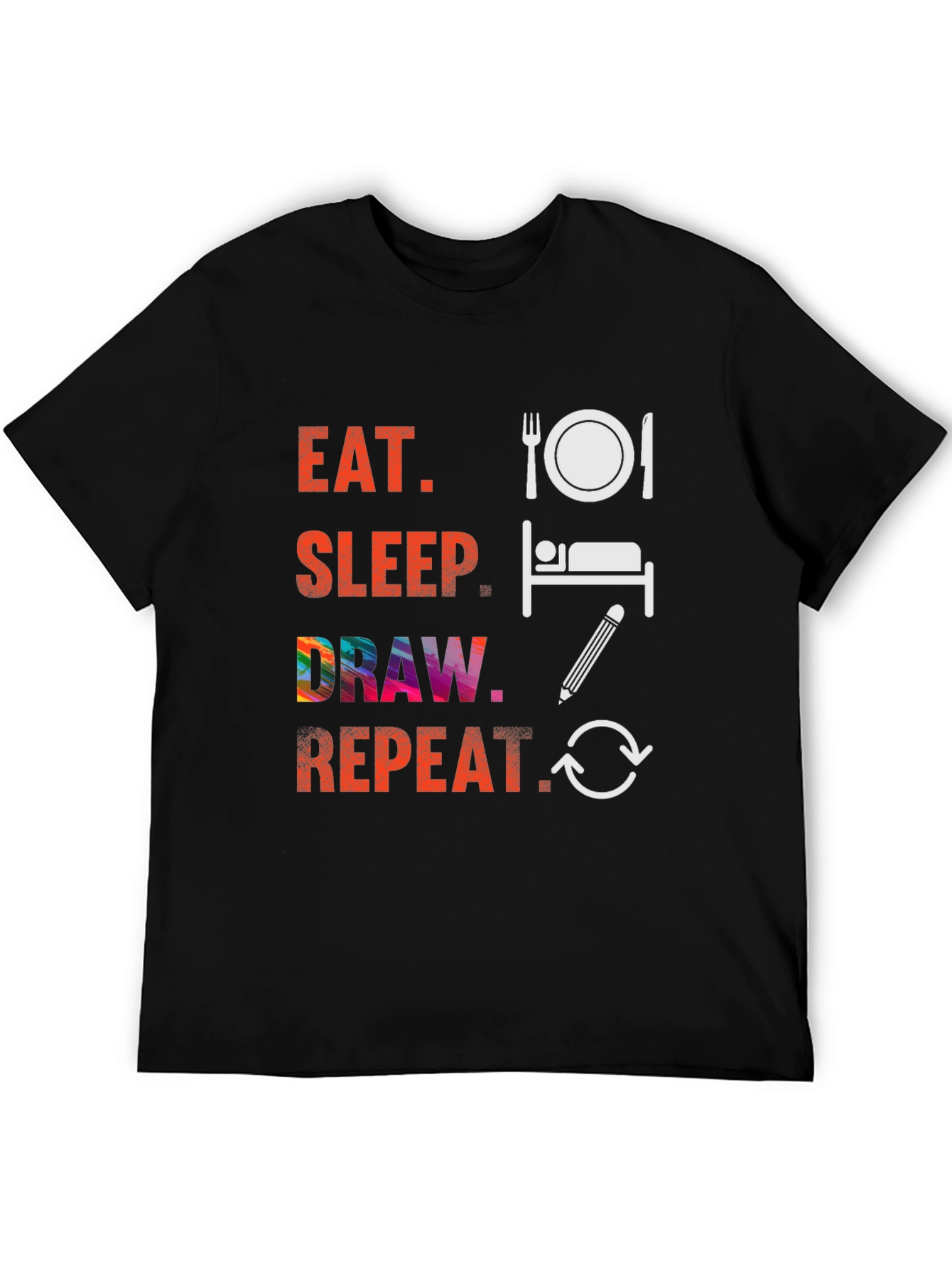 Eat Sleep Draw Repeat Graphic Tee